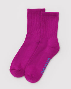 Ribbed Sock - Deep Fuchsia - Daily Pack