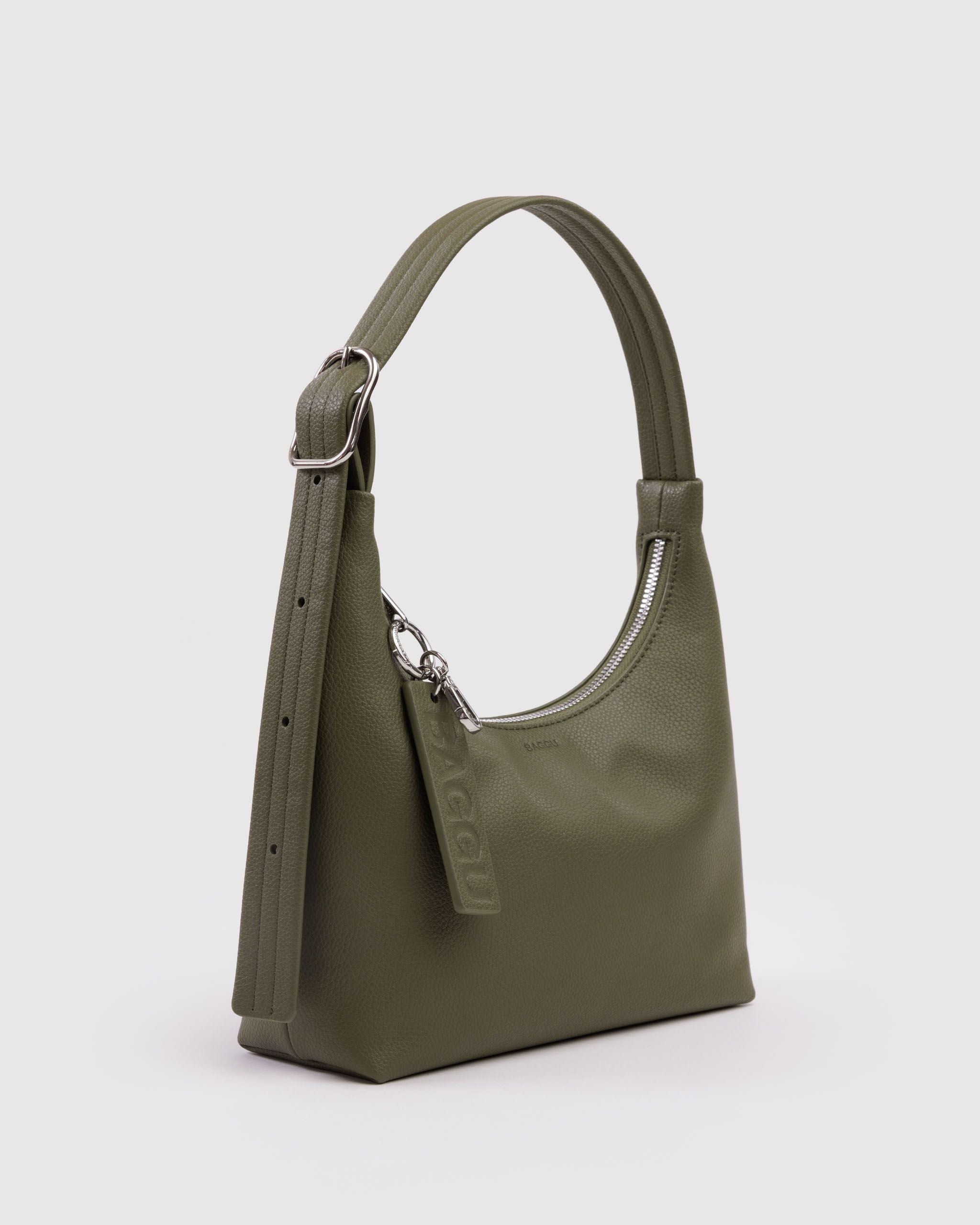 Mini Recycled Leather Shoulder Bag - Loden - Simple Hold