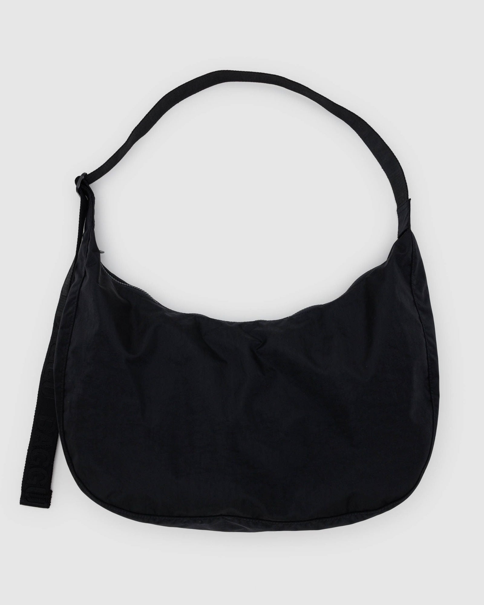 Large Nylon Crescent Bag - Black - Gentle Mist
