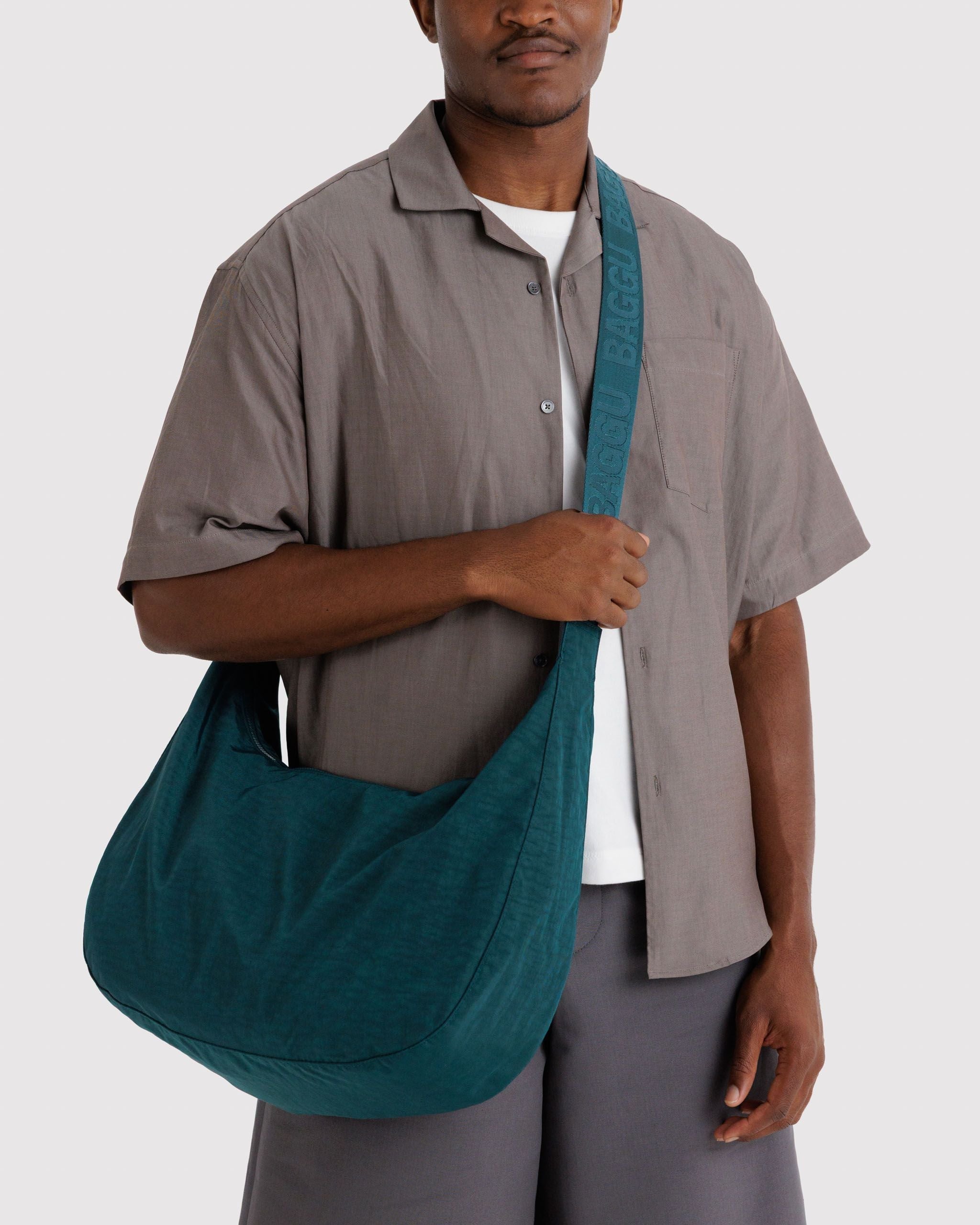 Large Nylon Crescent Bag - Deep Sea - Fresh Notes