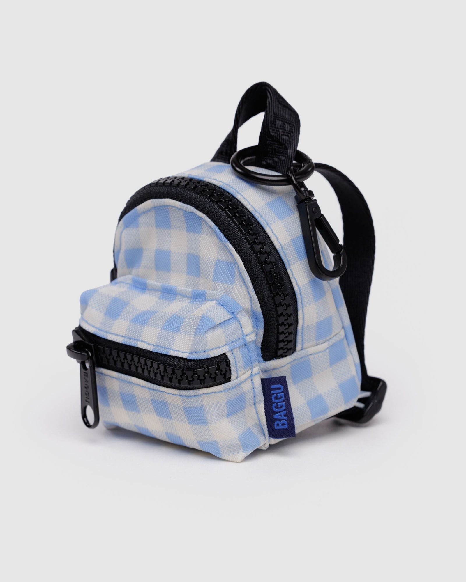 Backpack Charm - Light Blue Gingham - Light Storage