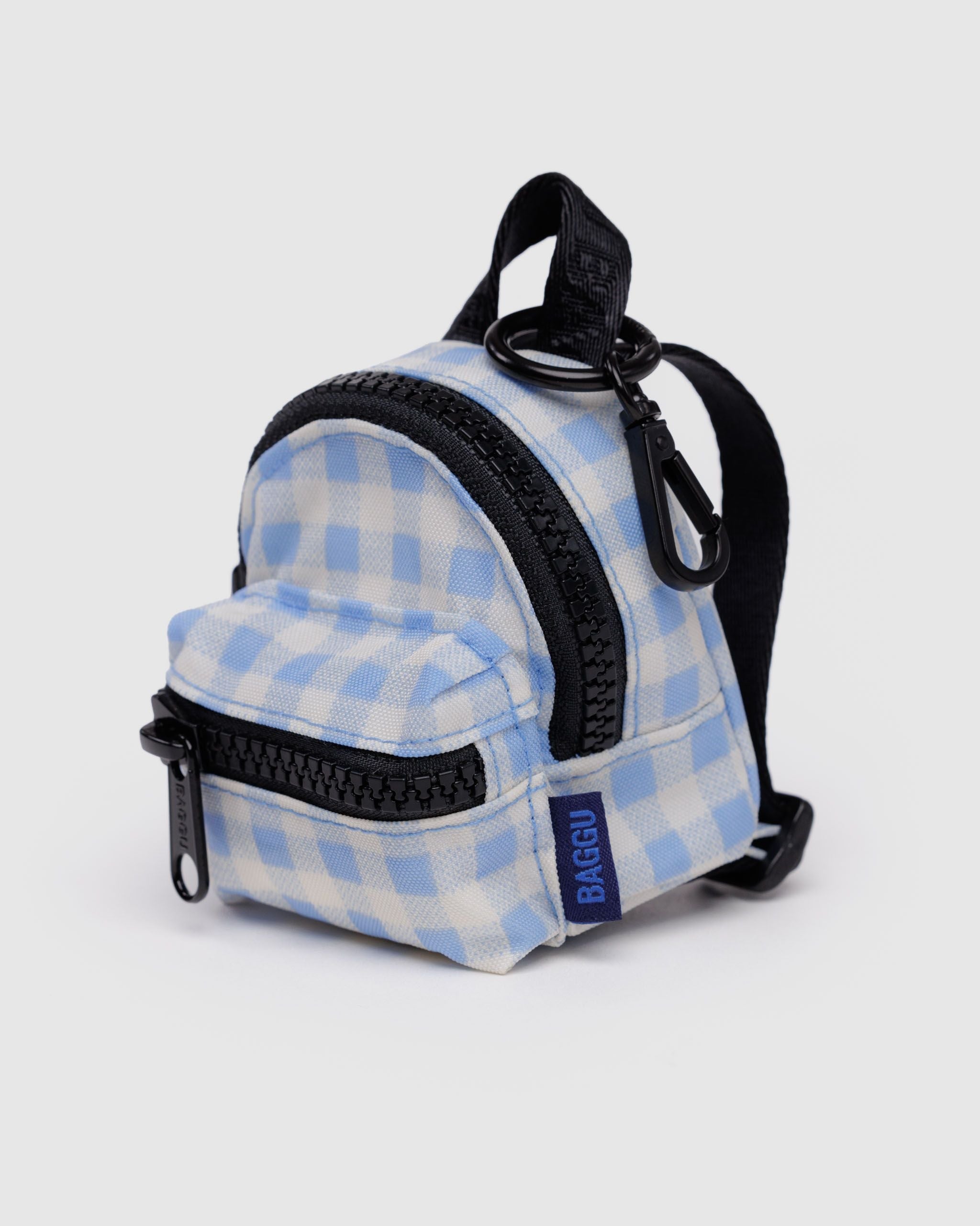 Backpack Charm - Light Blue Gingham - Light Storage