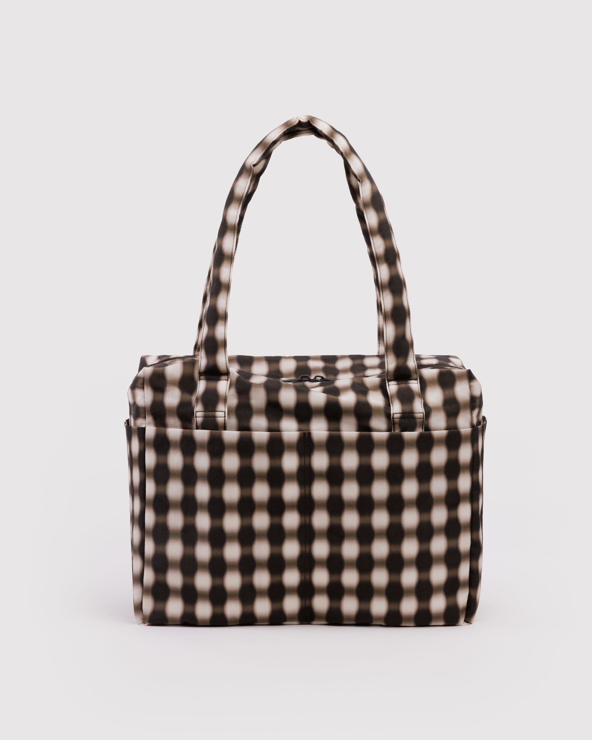 Small Cloud Carry-On - Blurred Gingham Brown - Easy Store