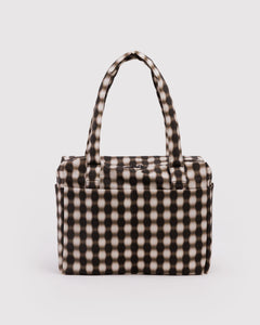 Small Cloud Carry-On - Blurred Gingham Brown - Easy Store
