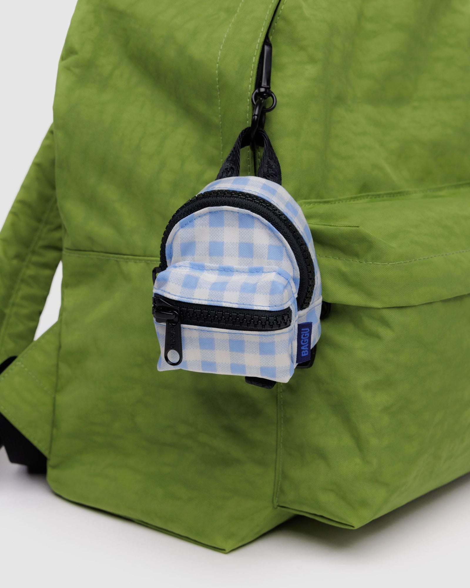 Backpack Charm - Light Blue Gingham - Light Storage