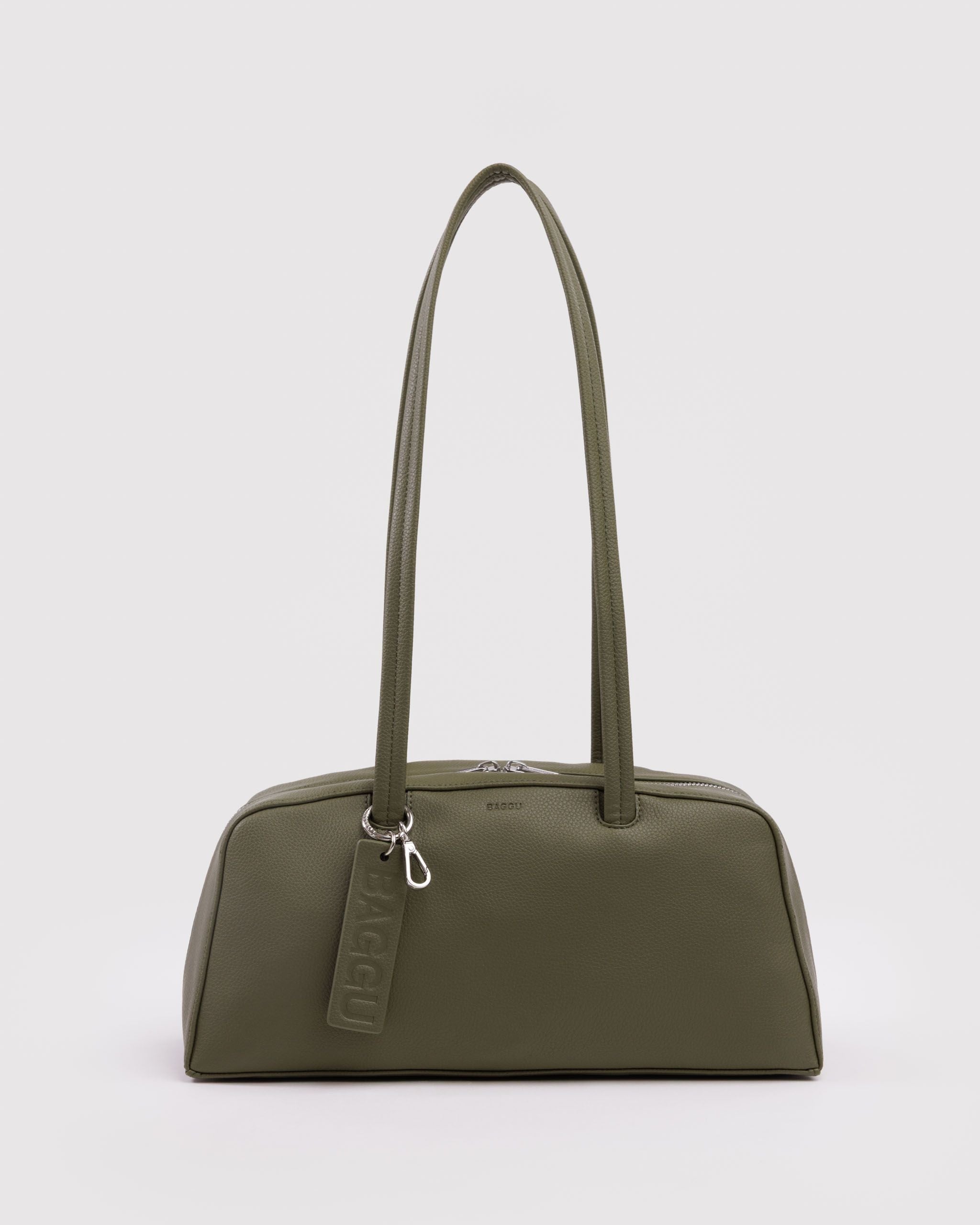 Recycled Leather Bowler Bag - Loden - Quick Grab
