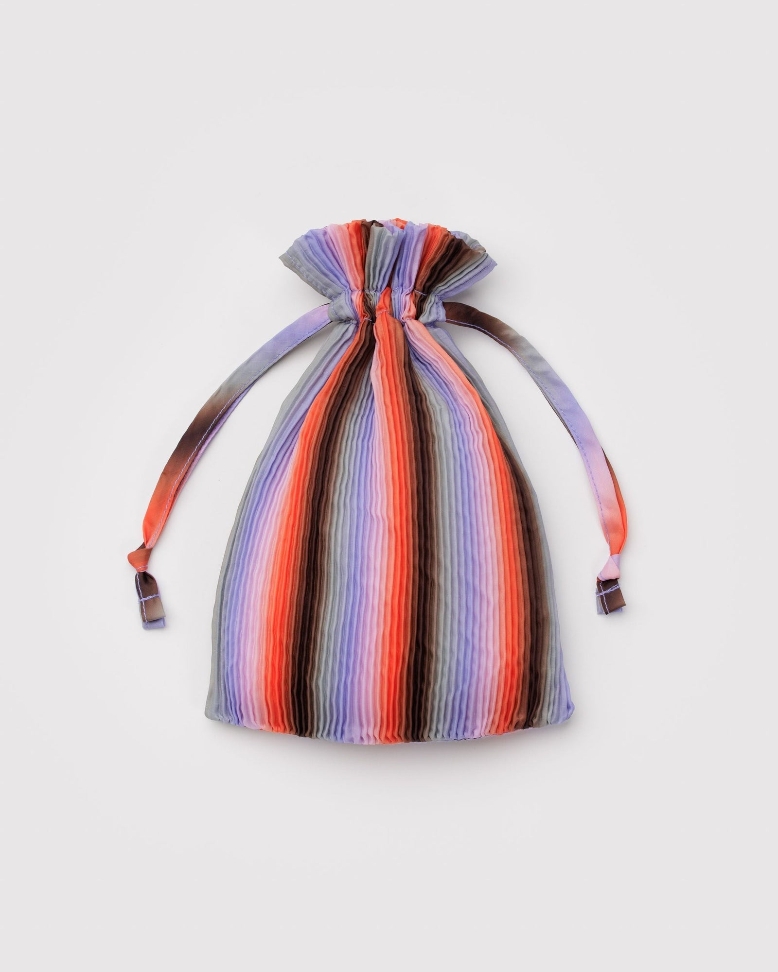 Pleated Baggu - Gradient Stripe Poppy & Lilac - Daily Carry