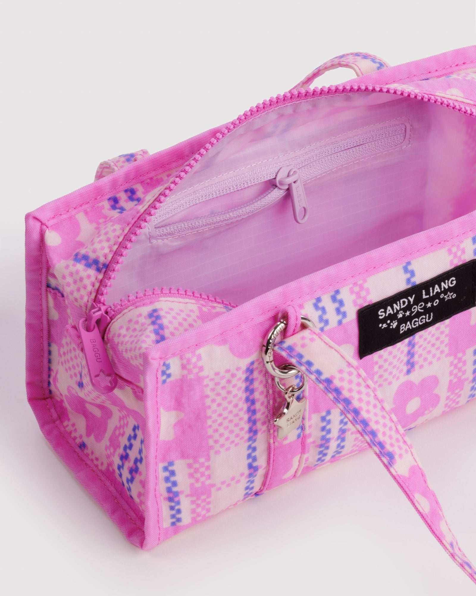 Mini Nylon Market Bag - Market Plaid Pink - Easy Store