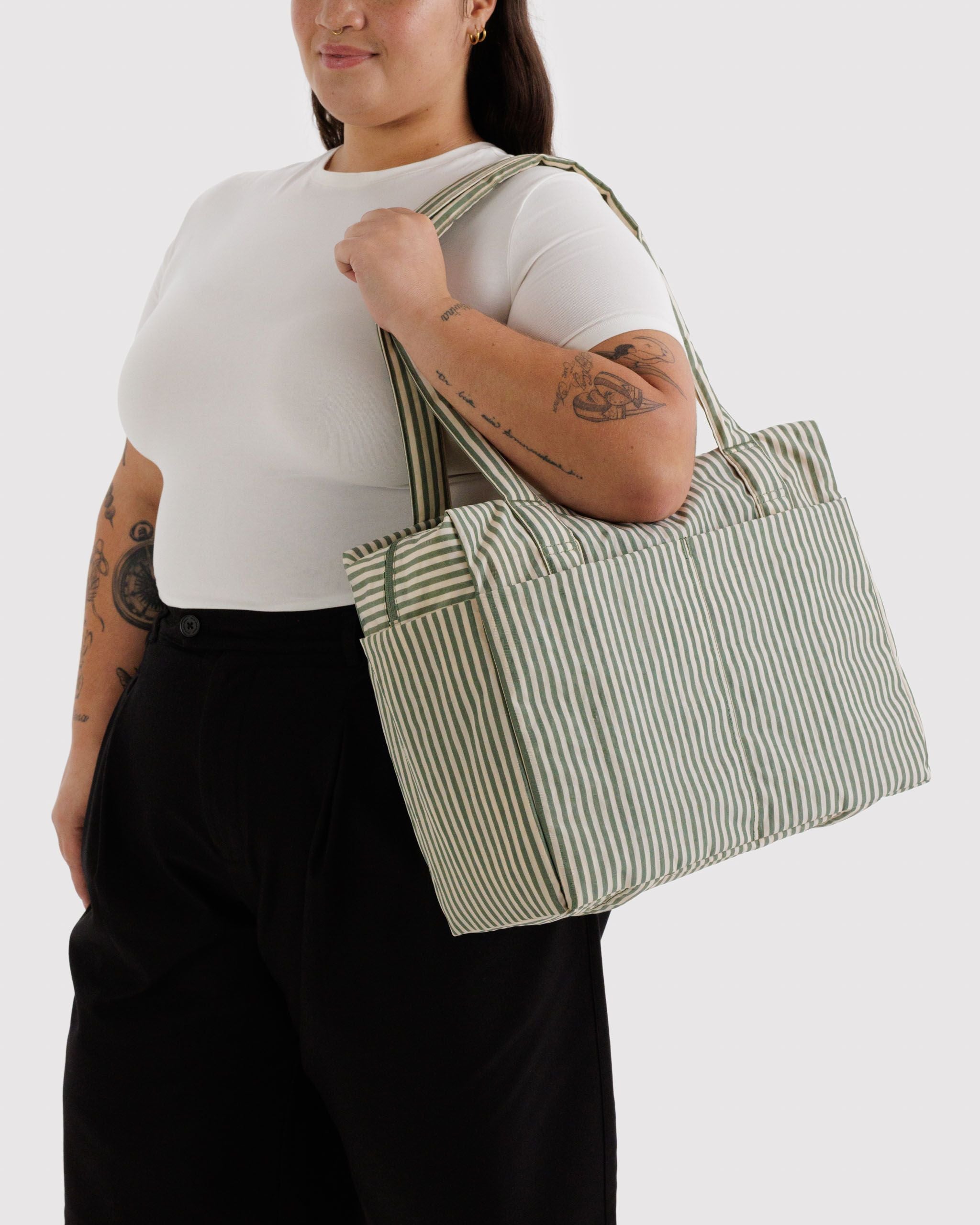 Small Cloud Carry-On - Sage Stripe - Clean Setup