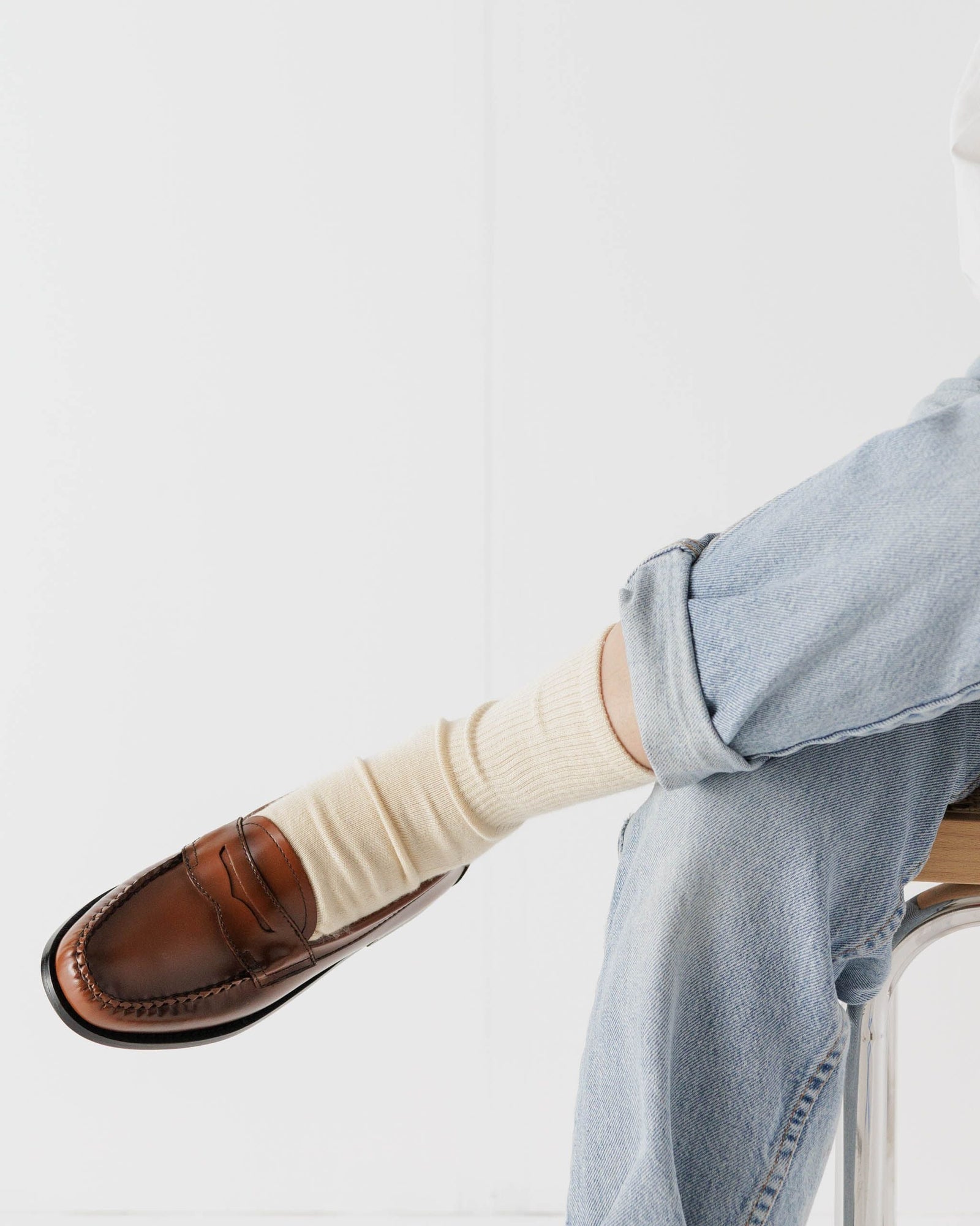 Ribbed Sock - Ecru - Daily Pack