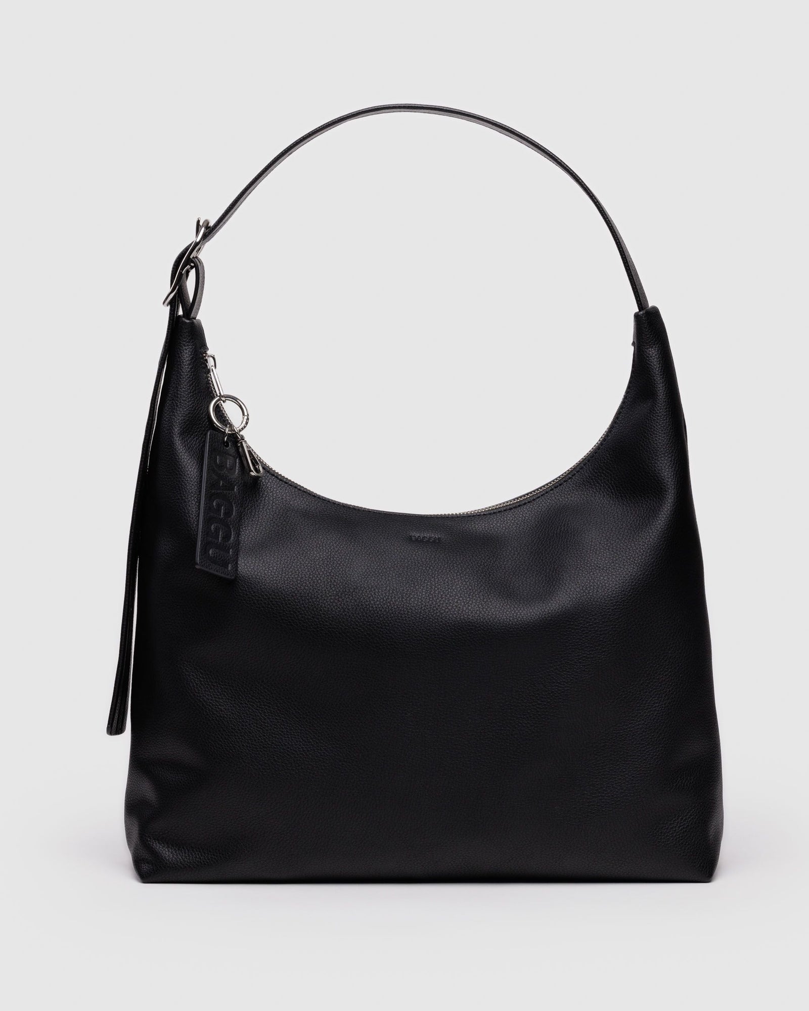 Recycled Leather Shoulder Bag - Black - Daily Carry
