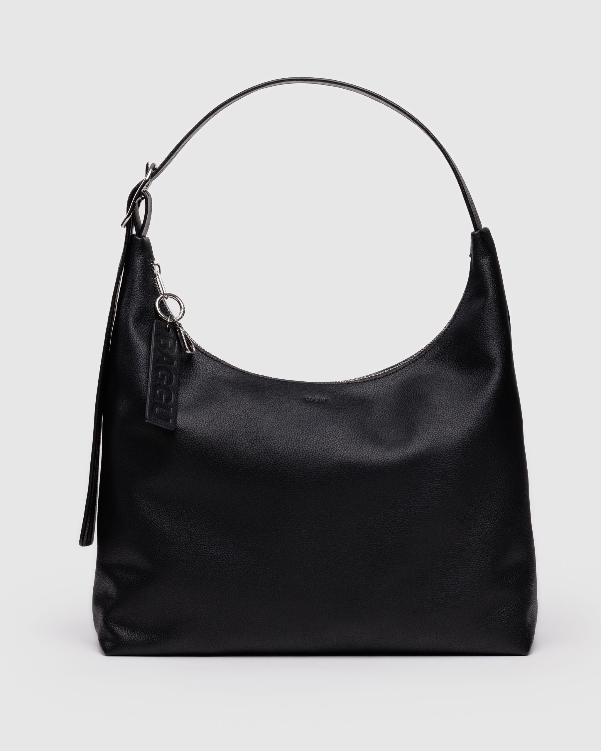 Recycled Leather Shoulder Bag - Black - Daily Carry