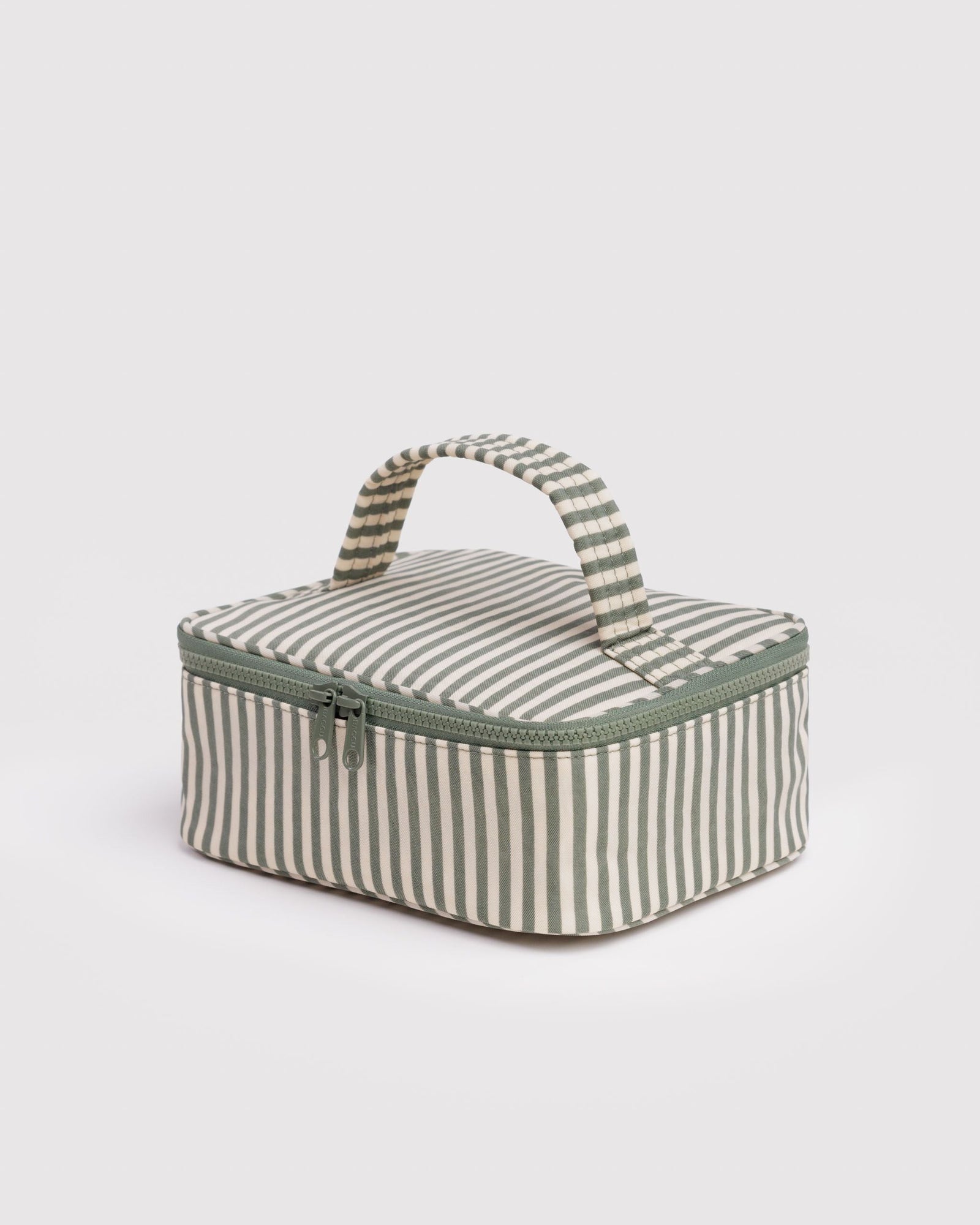 Small Cosmetic Case - Sage Stripe - Light Storage