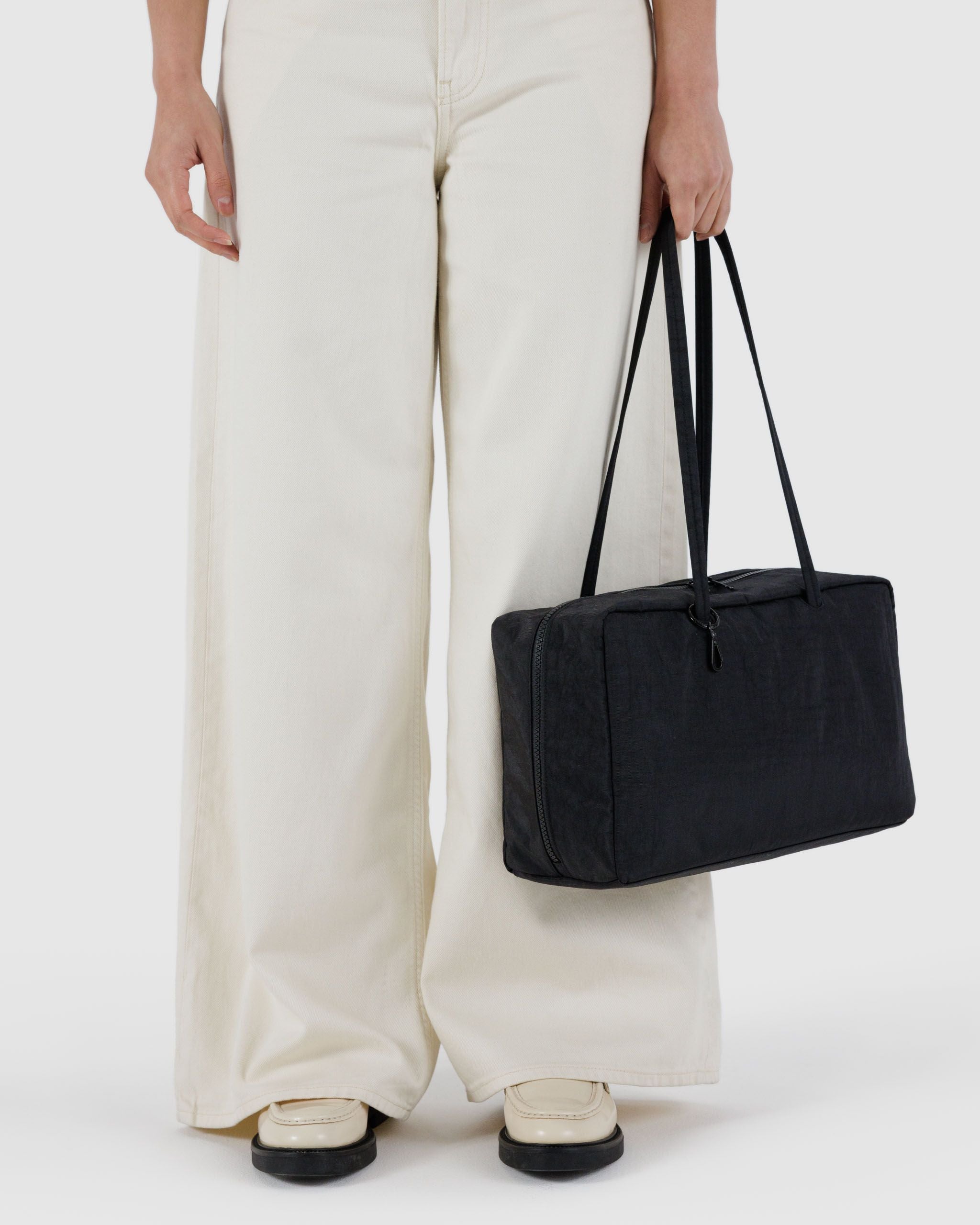 Medium Nylon Bowler Bag - Black - Home Hold