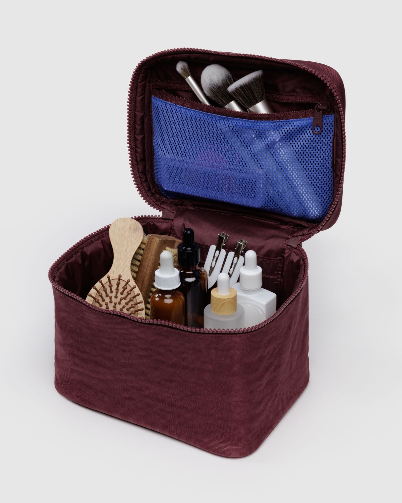 Large Cosmetic Case - Mahogany - Travel Ready