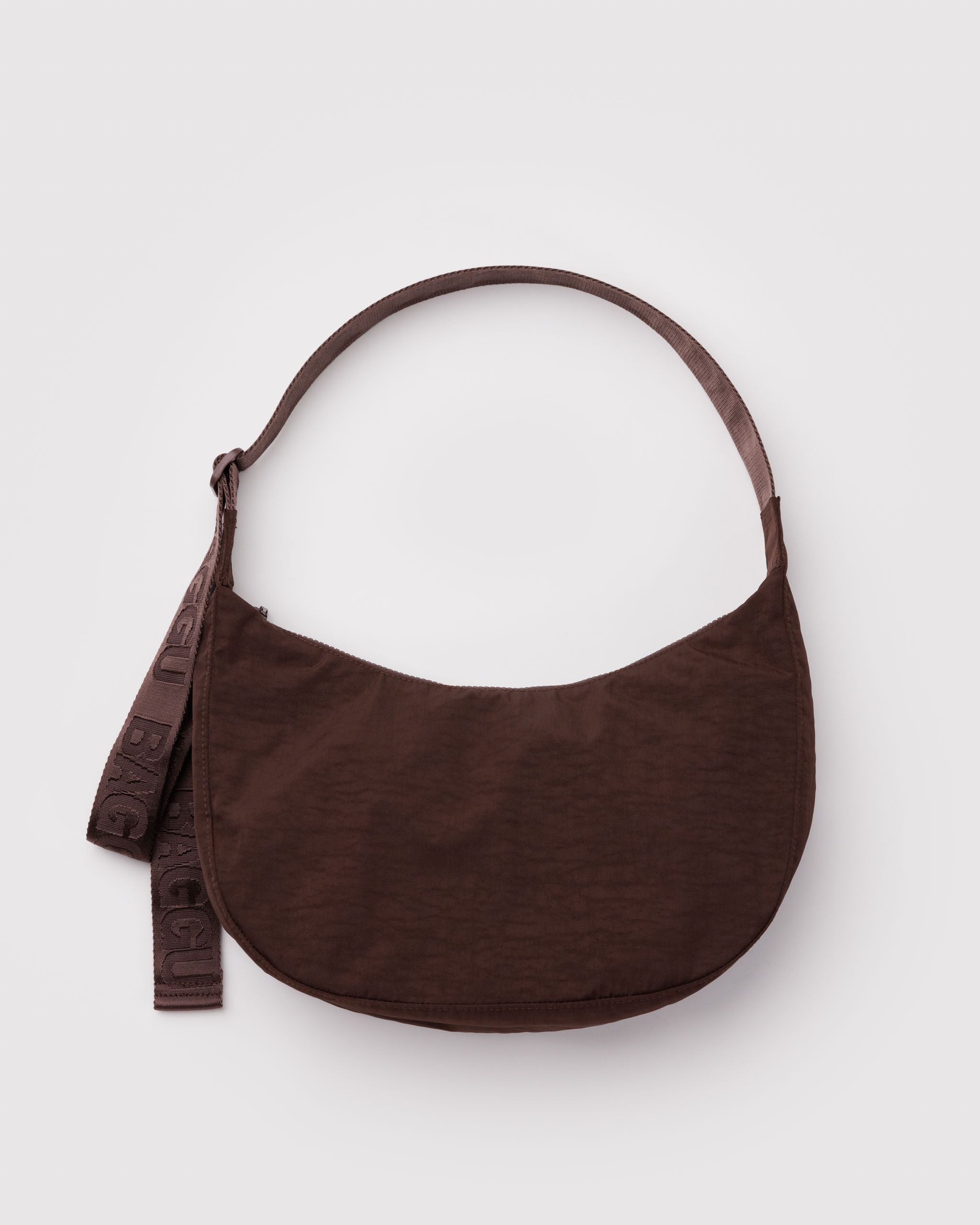 Medium Nylon Crescent Bag - Coffee - Warm Blend