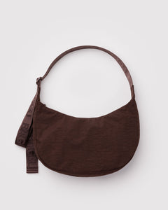 Medium Nylon Crescent Bag - Coffee - Warm Blend