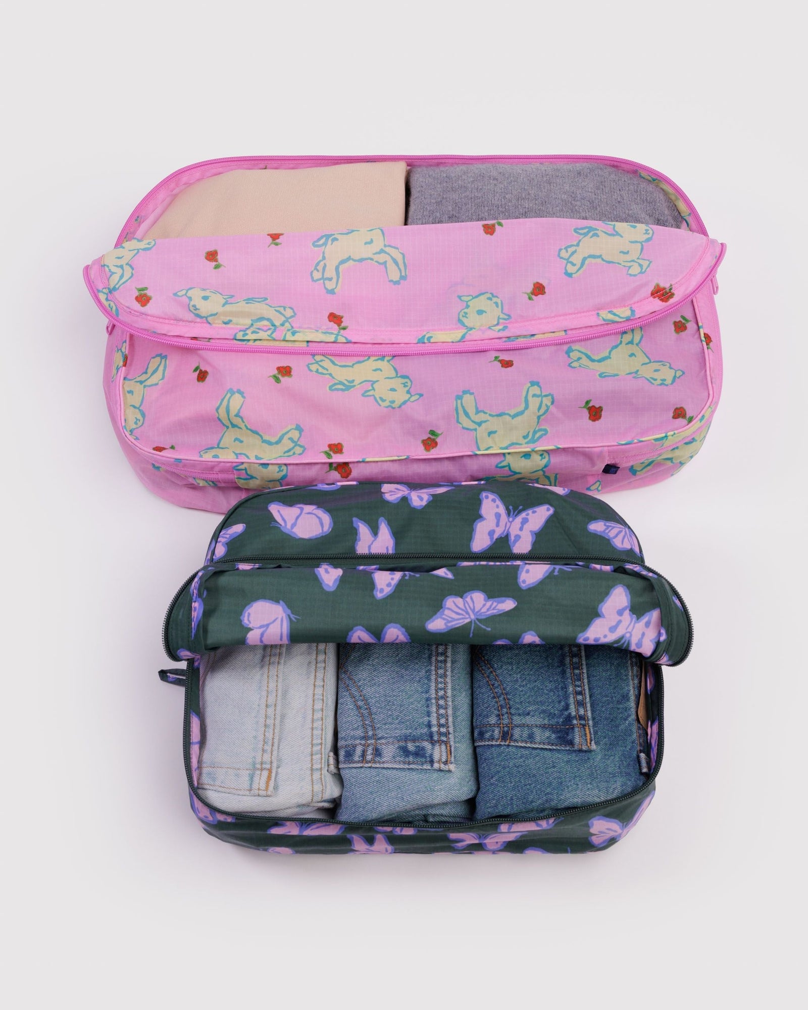 Large Packing Cube Set - Spring Animals - Clean Setup