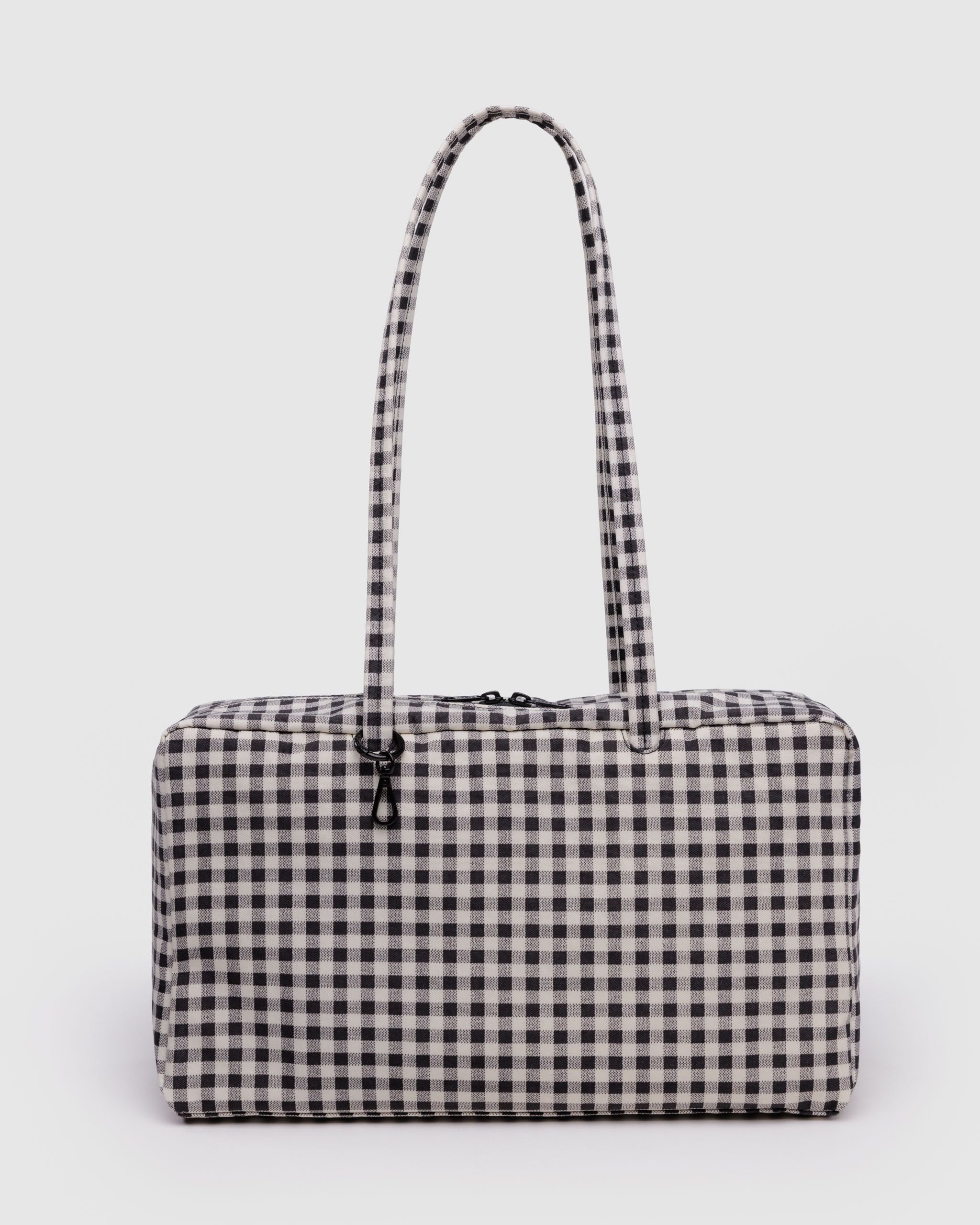 Medium Nylon Bowler Bag - Black & White Gingham - Quick Setup