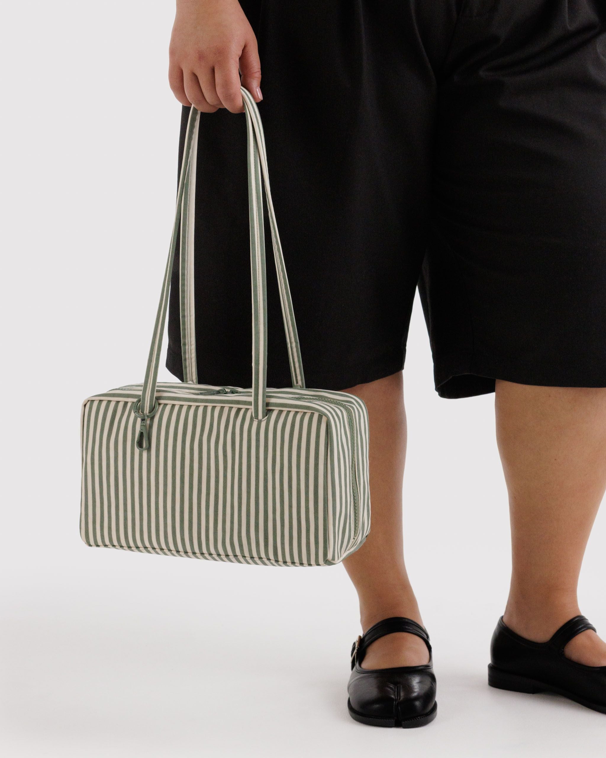 Nylon Bowler Bag - Sage Stripe - Travel Ready