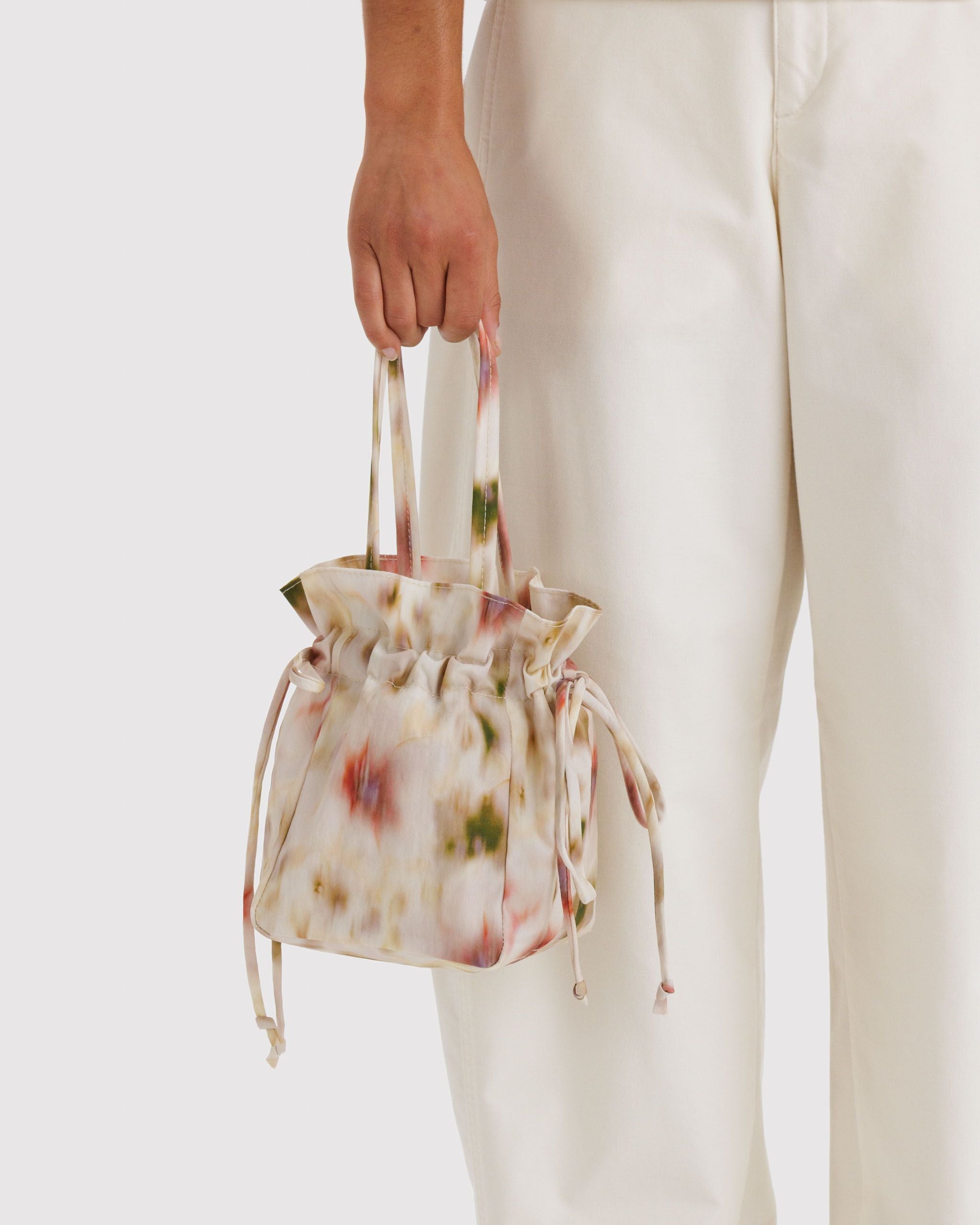 Nylon Drawstring Bag - Abstract Floral - Clean Setup