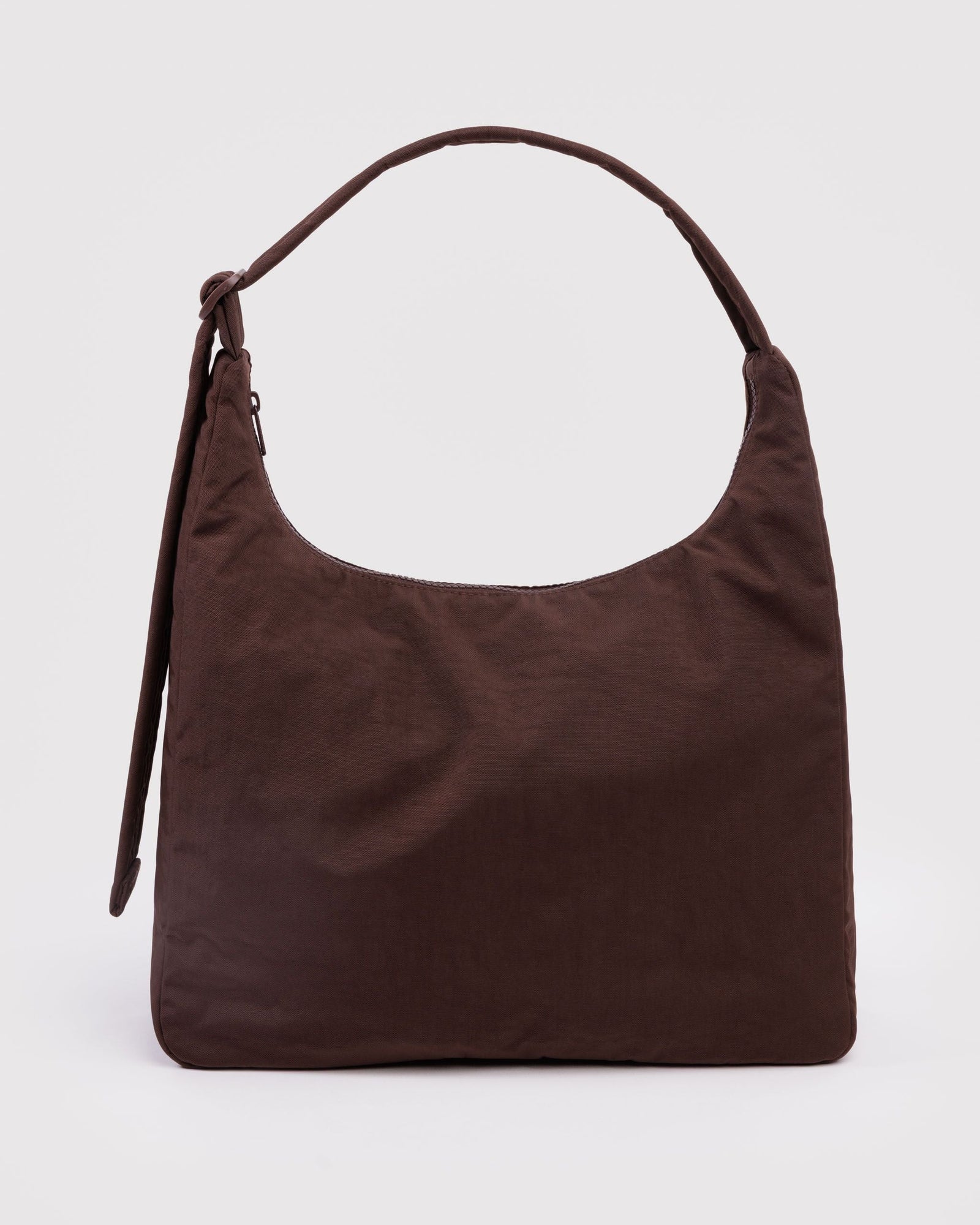 Nylon Shoulder Bag - Coffee - Simple Hold