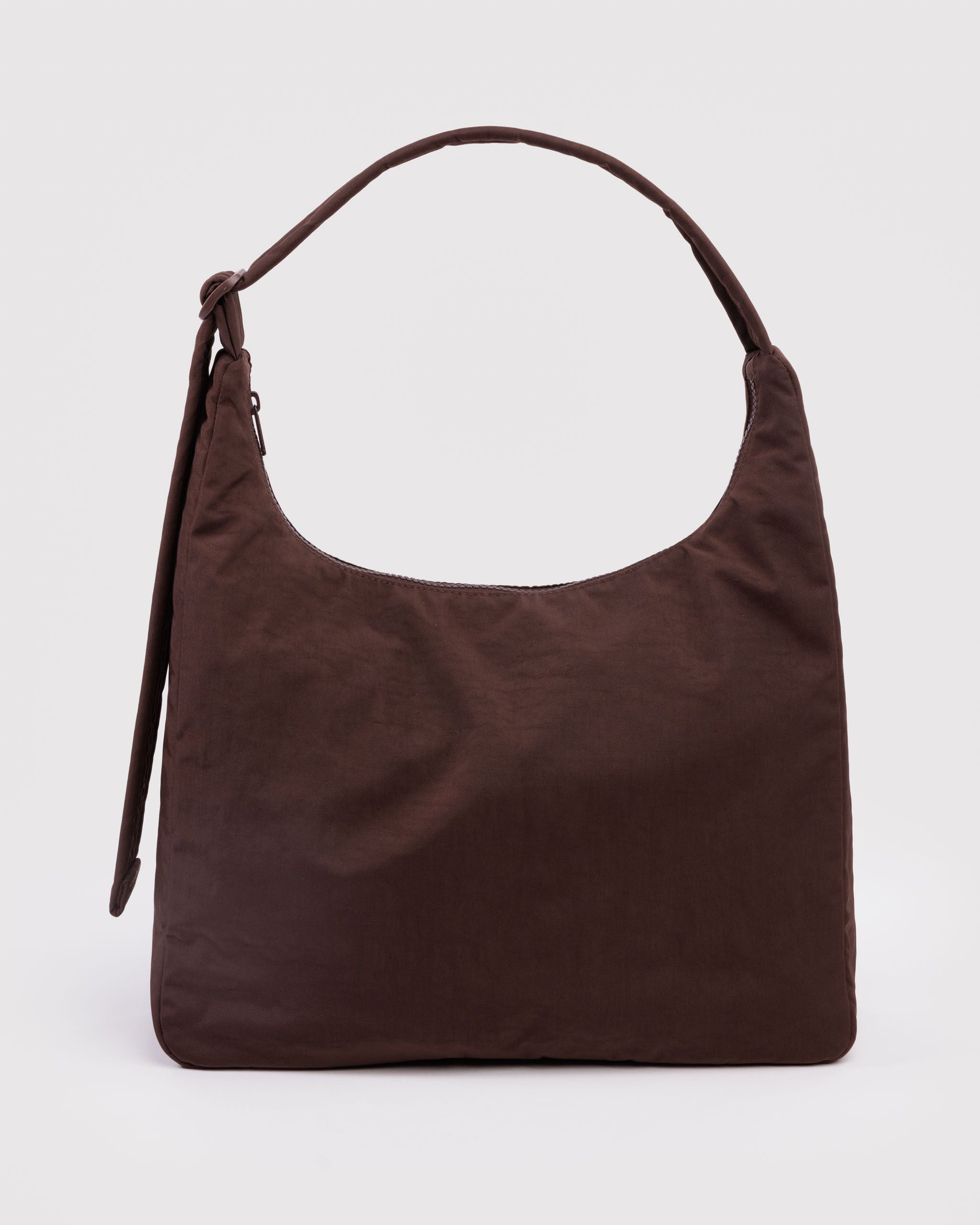 Nylon Shoulder Bag - Coffee - Simple Hold