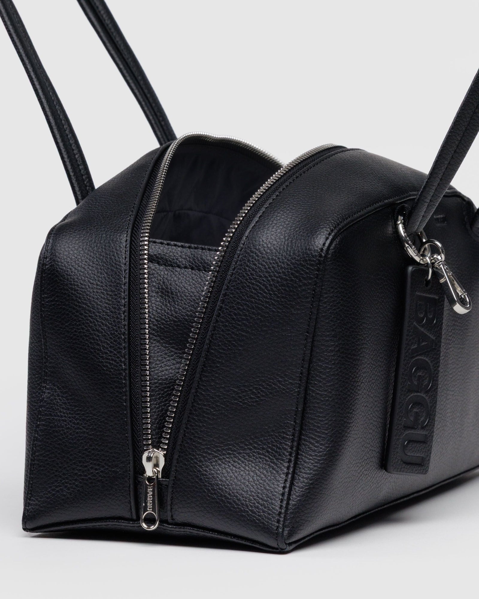 Recycled Leather Bowler Bag - Black - Daily Pack