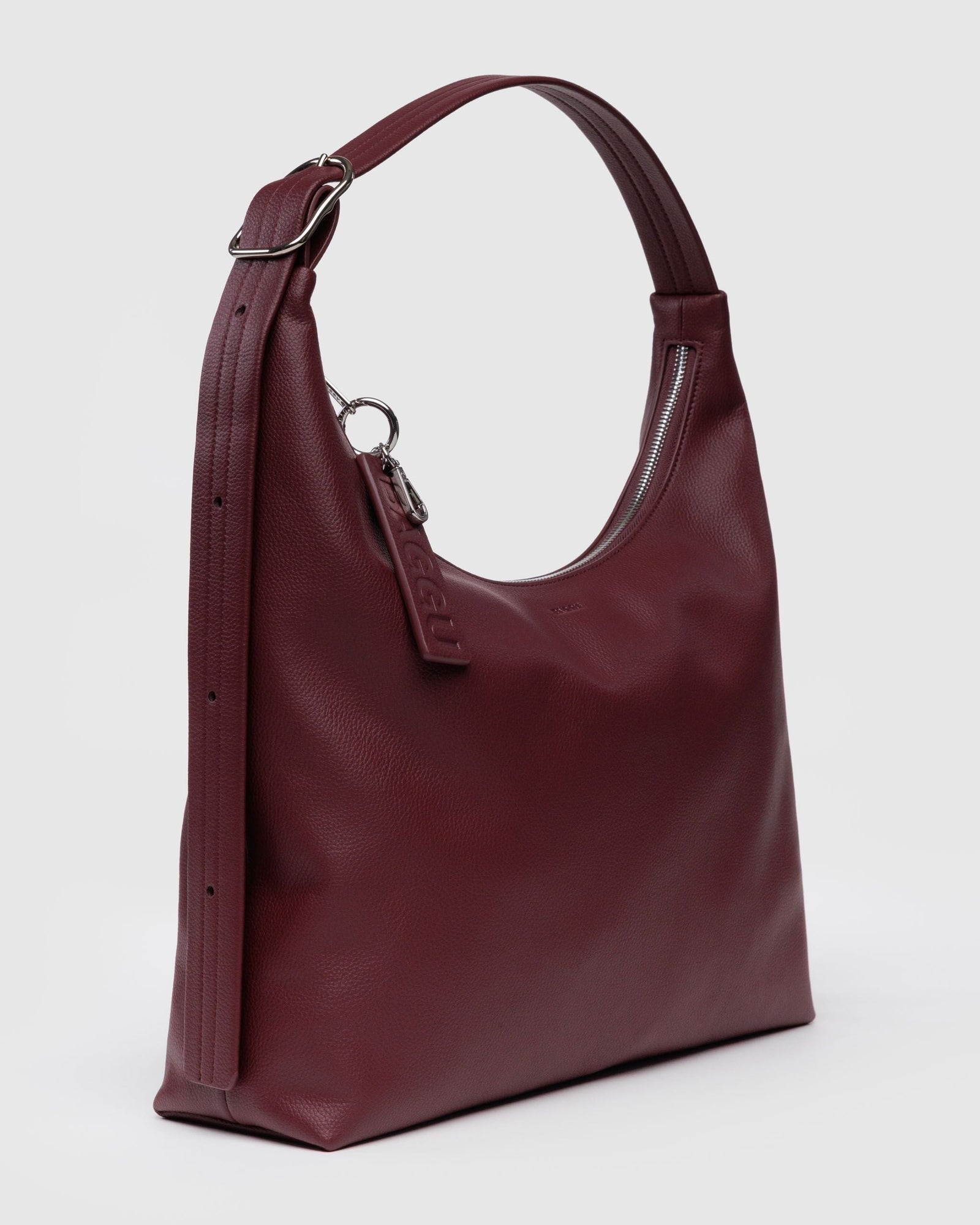 Recycled Leather Shoulder Bag - Mahogany - Home Hold