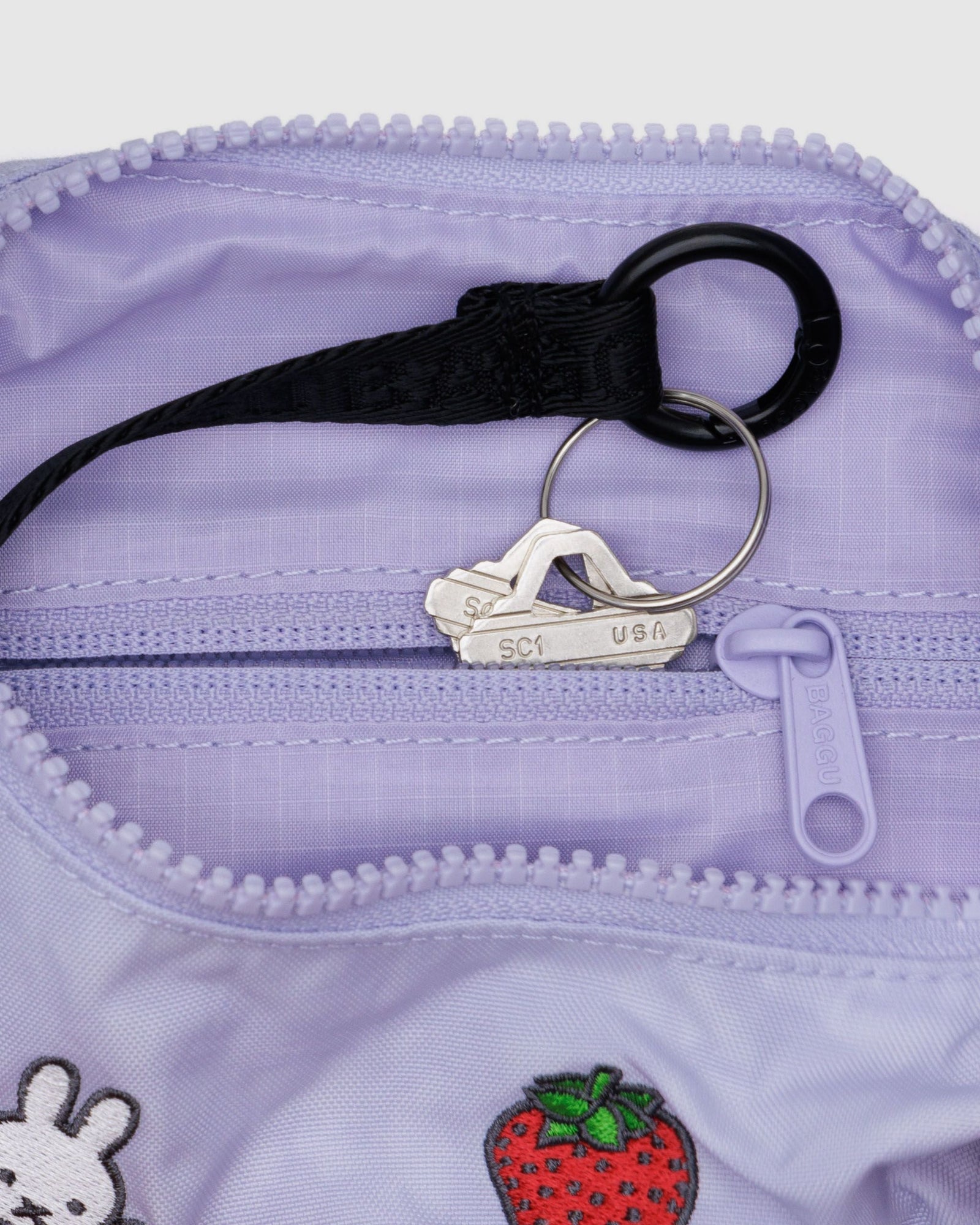 Small Nylon Crescent Bag - Embroidered Miffy - Cozy Glow