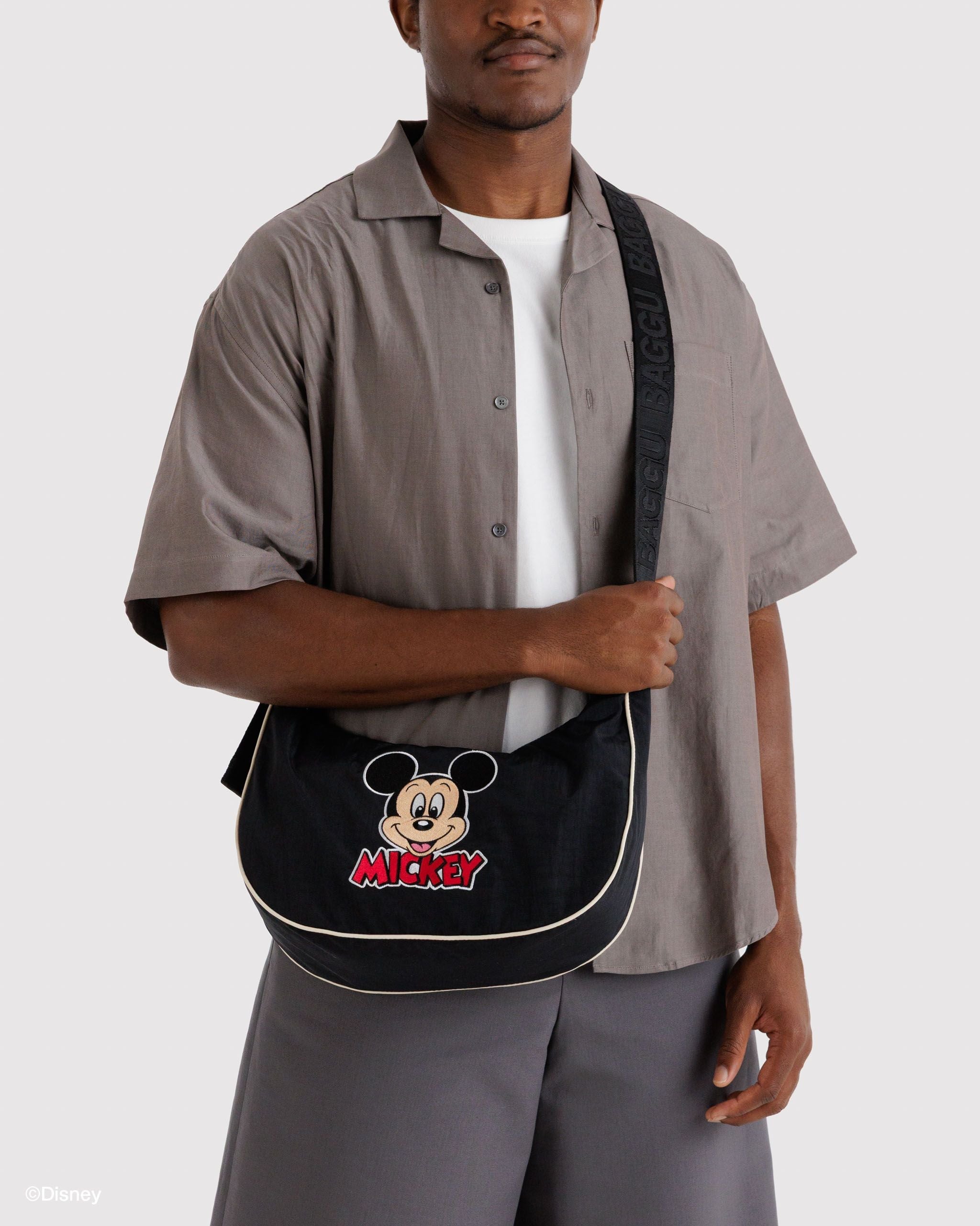 Medium Nylon Crescent Bag - Embroidered Mickey Mouse Club - Easy Spritz