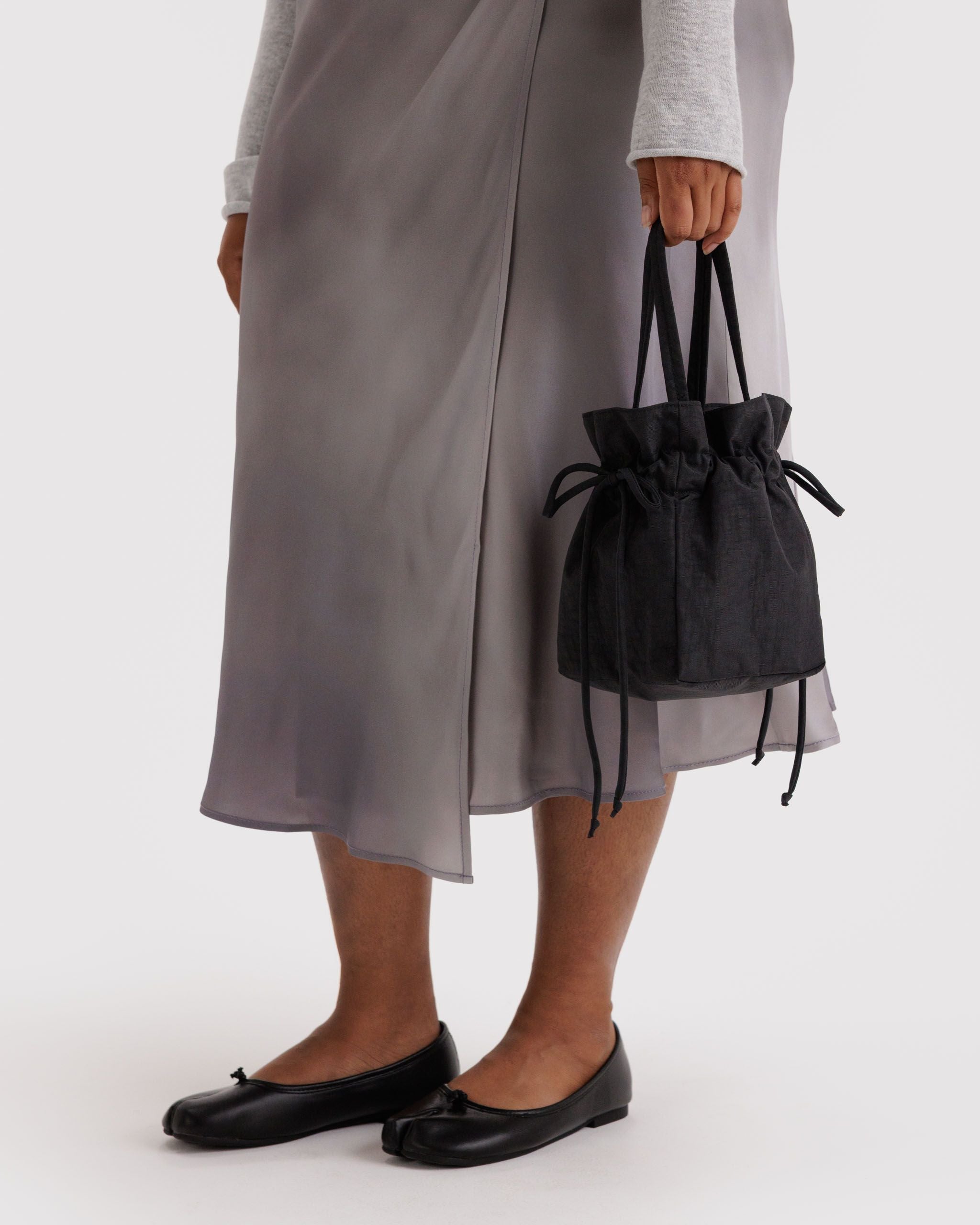 Nylon Drawstring Bag - Black - Home Hold
