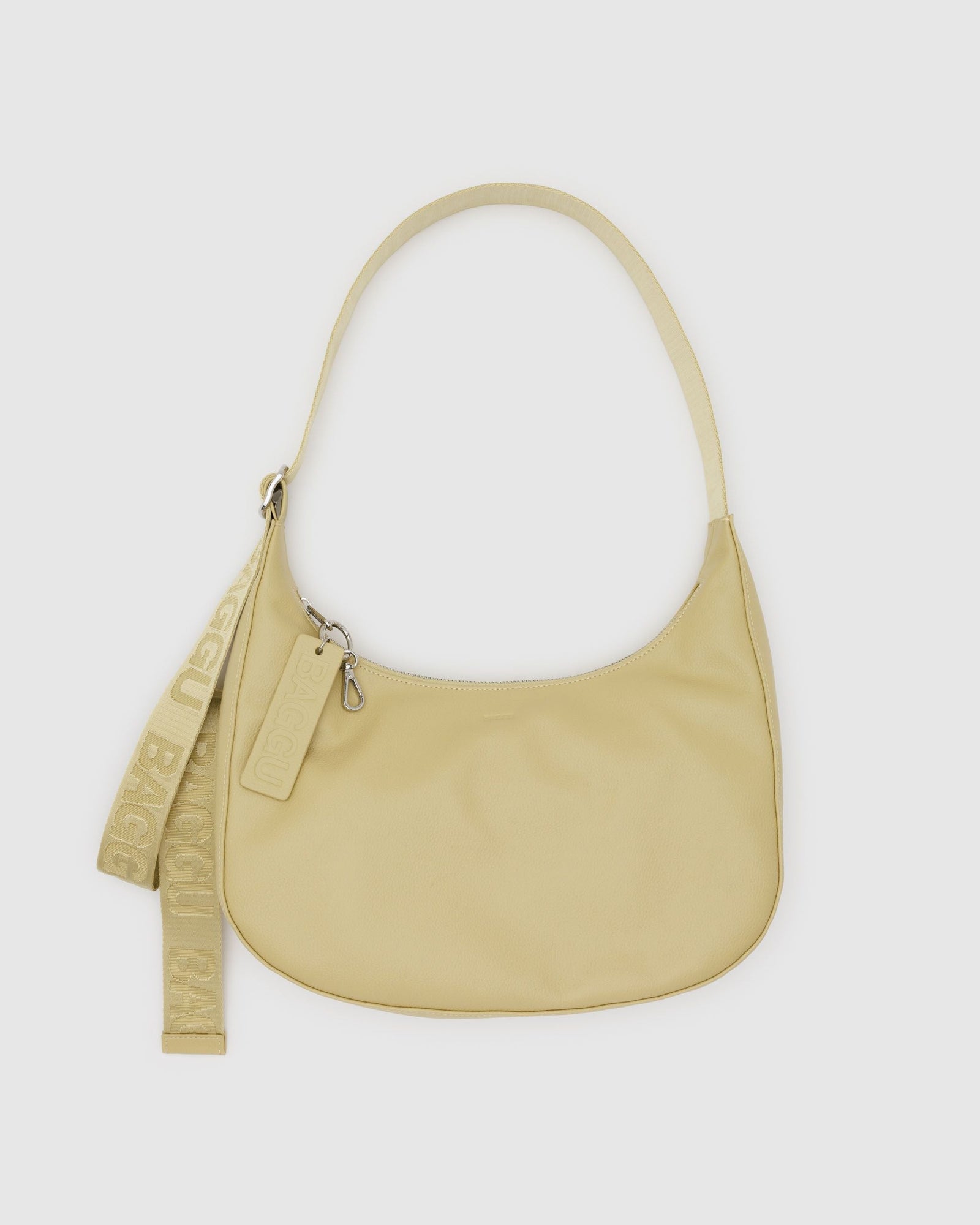 Medium Recycled Leather Crescent Bag - Straw - Modern Blend