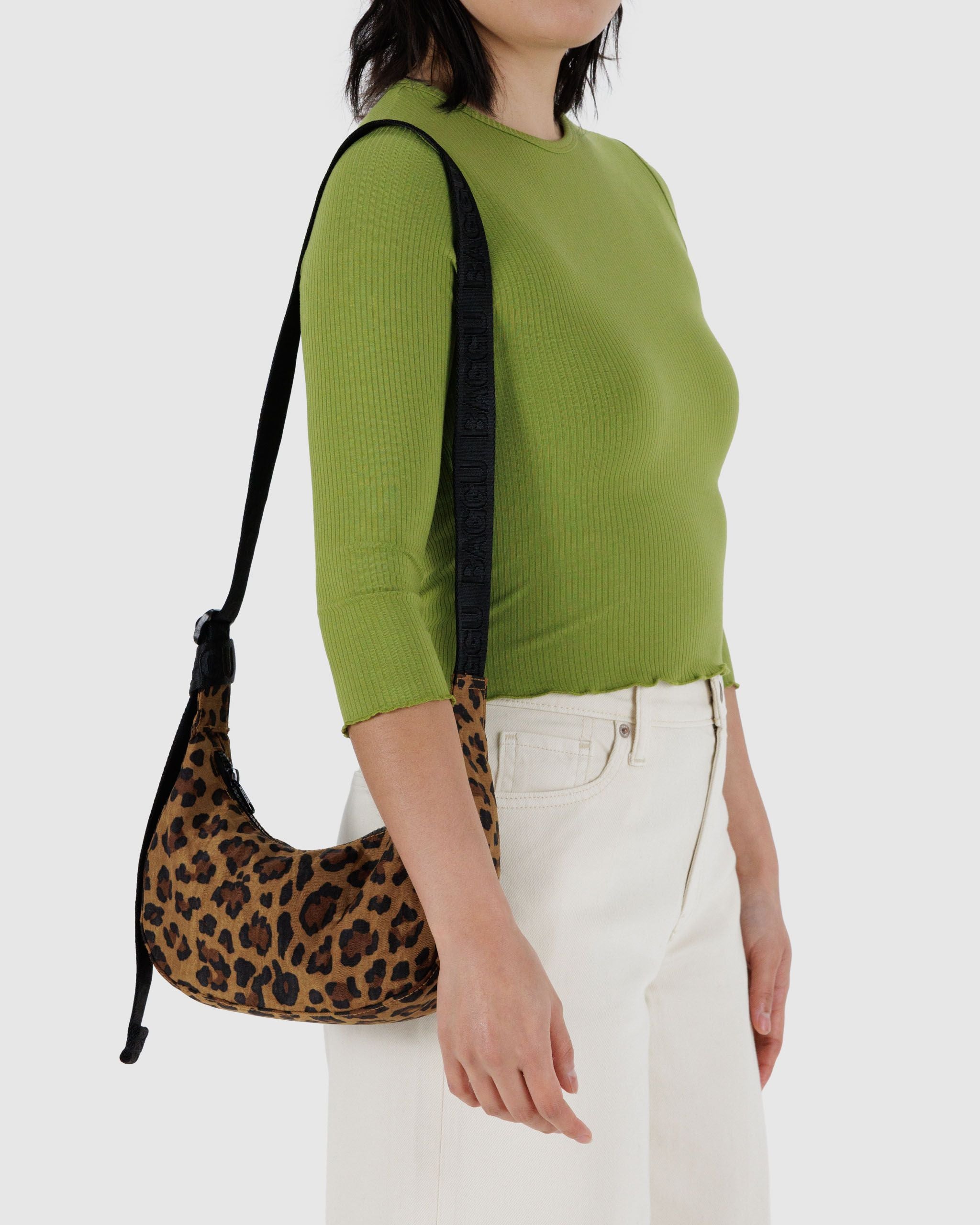 Small Nylon Crescent Bag - Leopard - Modern Blend