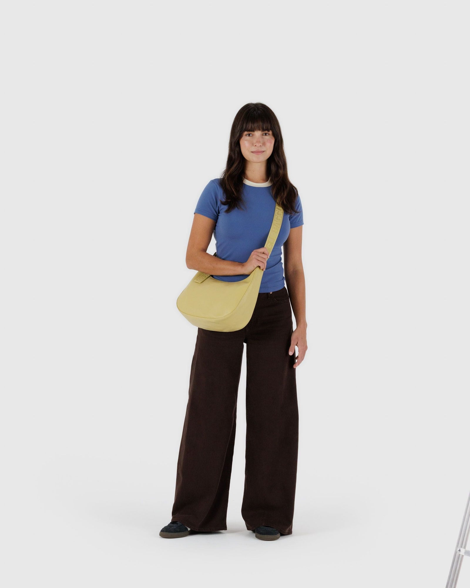 Medium Recycled Leather Crescent Bag - Straw - Modern Blend
