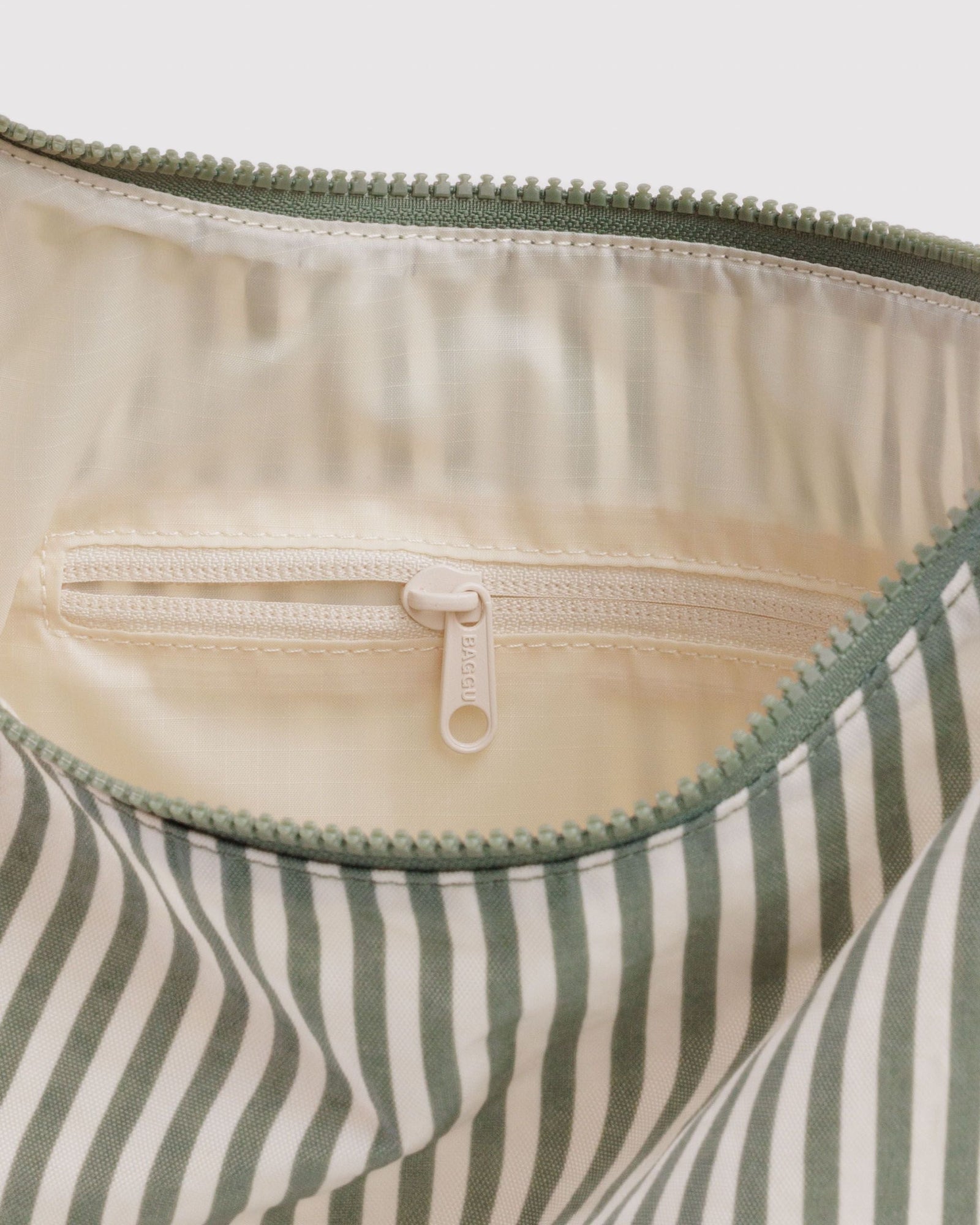 Nylon Shoulder Bag - Sage Stripe - Home Hold