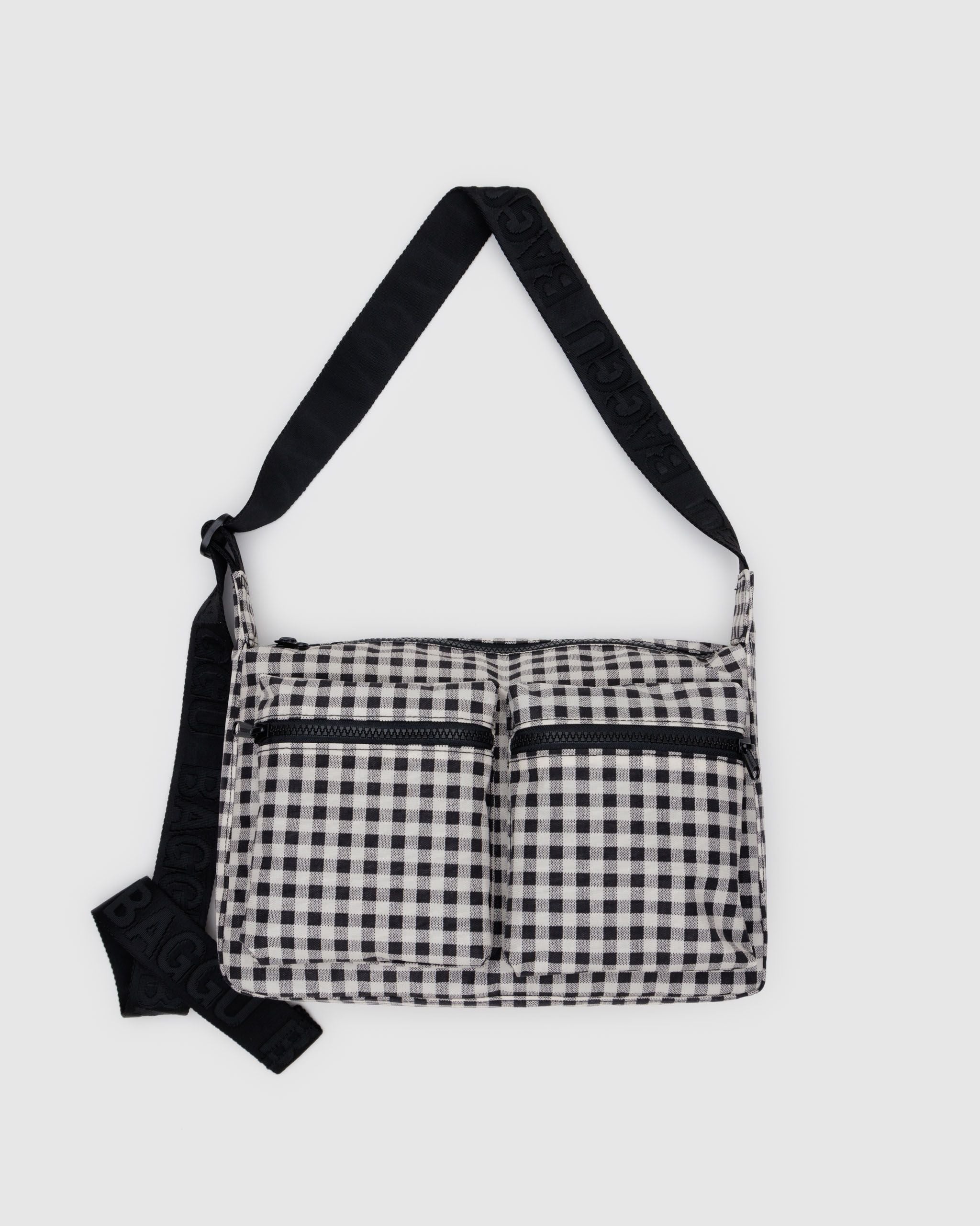 Medium Cargo Crossbody - Black & White Gingham - Easy Stow