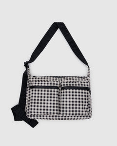 Medium Cargo Crossbody - Black & White Gingham - Clean Setup