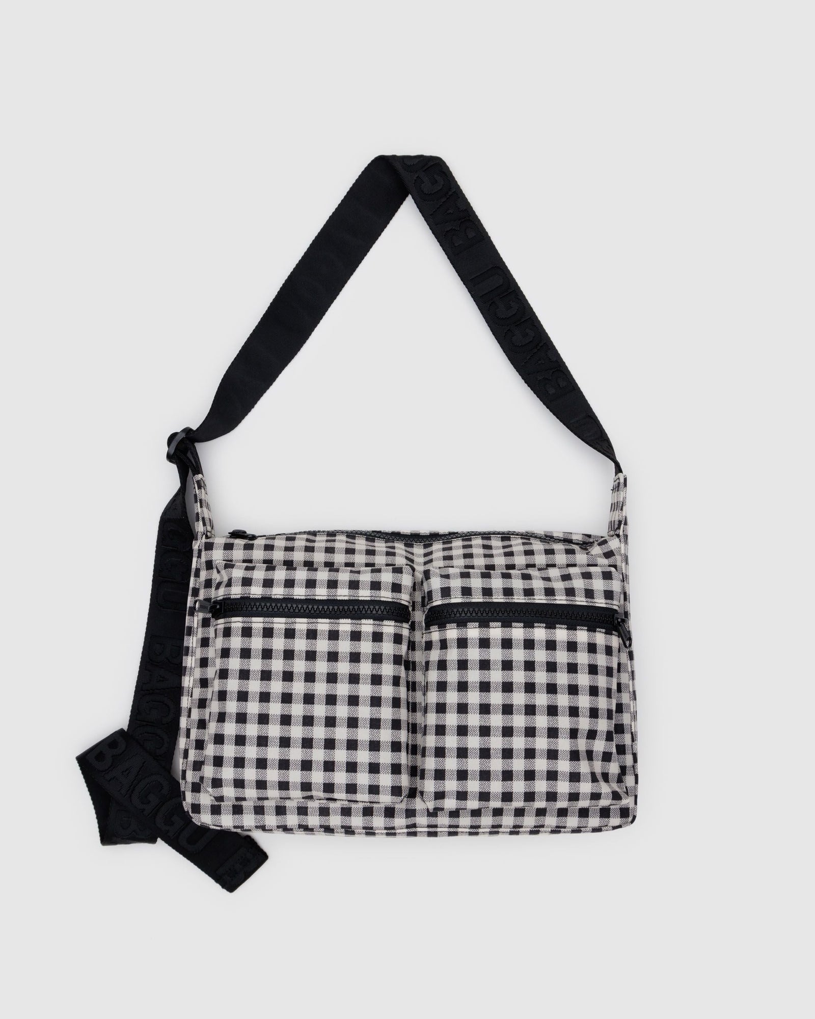 Medium Cargo Crossbody - Black & White Gingham - Simple Hold