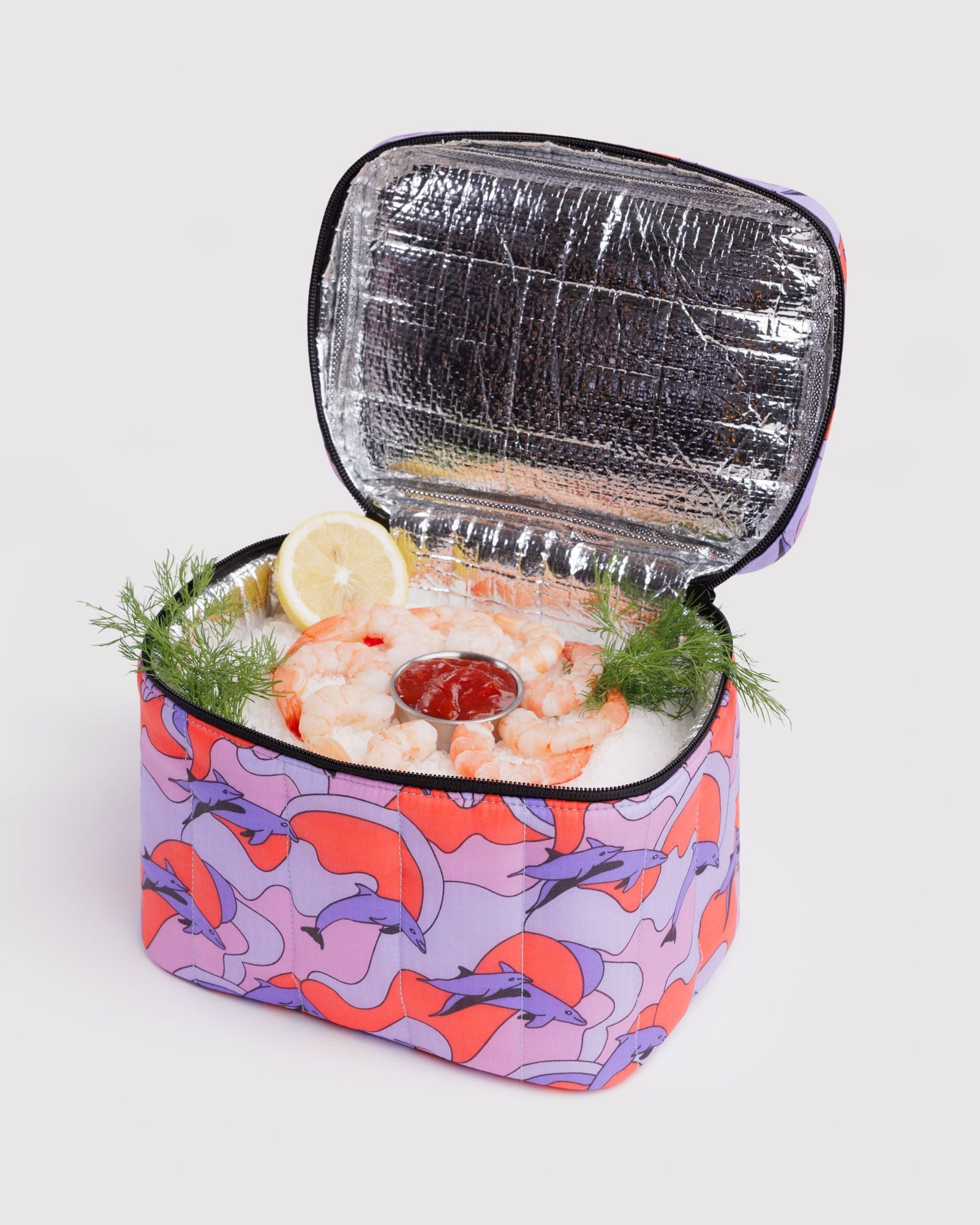Puffy Lunch Bag - Dolphins - Easy Stow