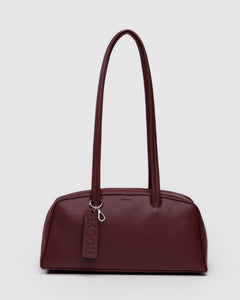 Recycled Leather Bowler Bag - Mahogany - Quick Grab