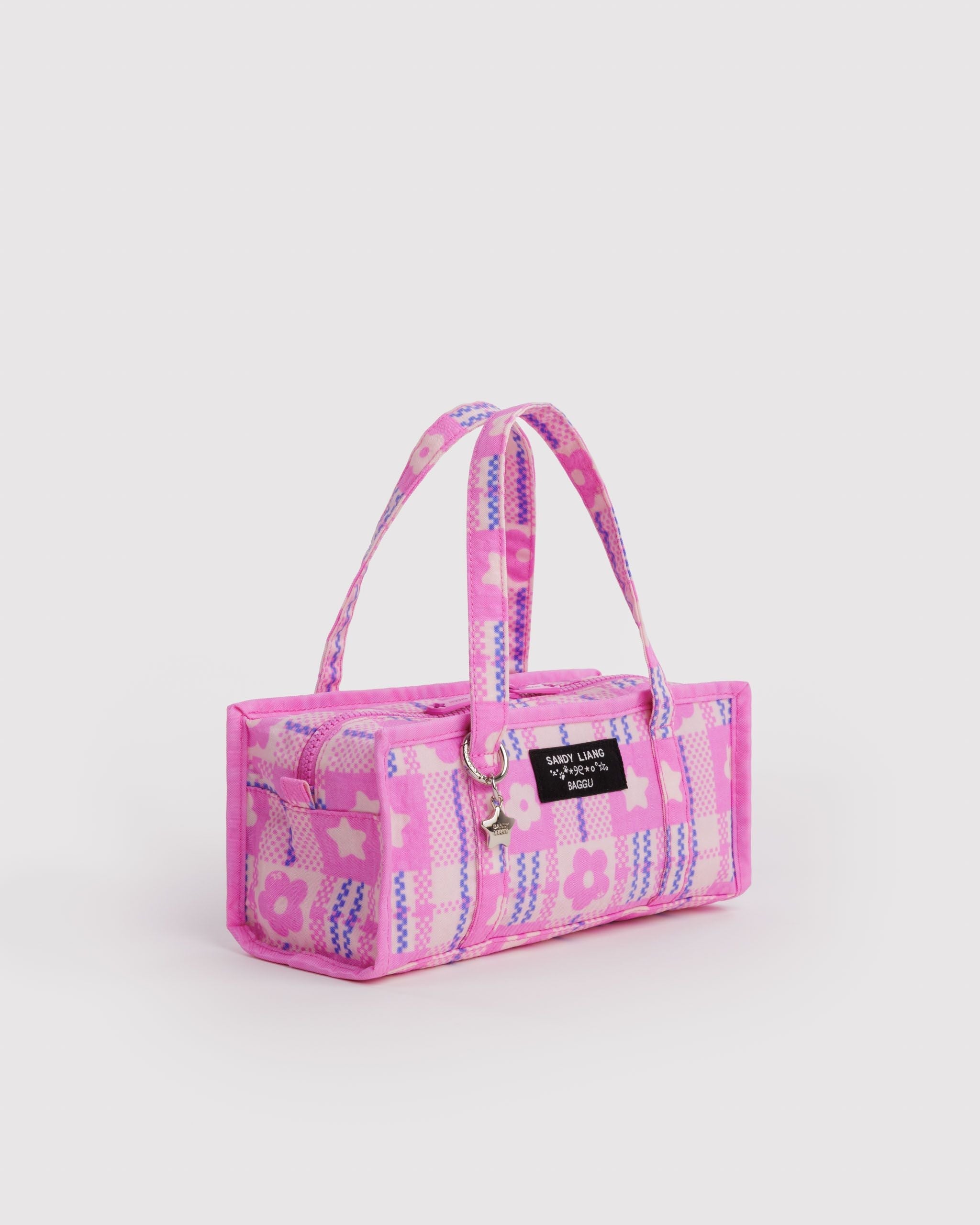 Mini Nylon Market Bag - Market Plaid Pink - Quick Grab