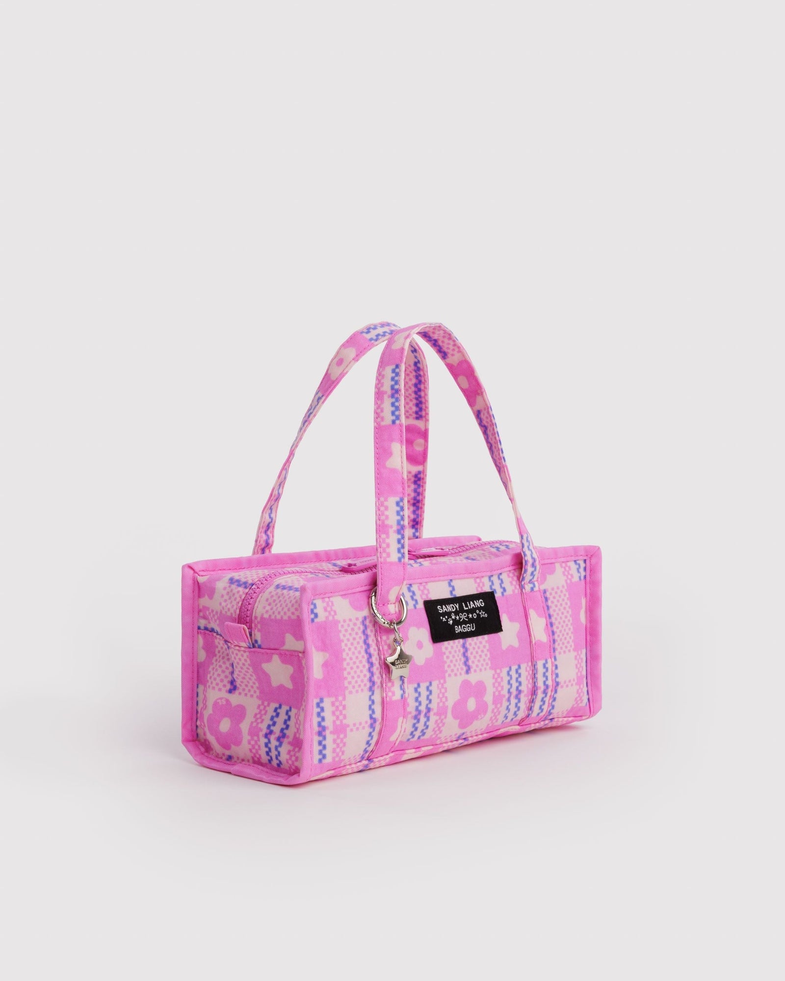 Mini Nylon Market Bag - Market Plaid Pink - Easy Store