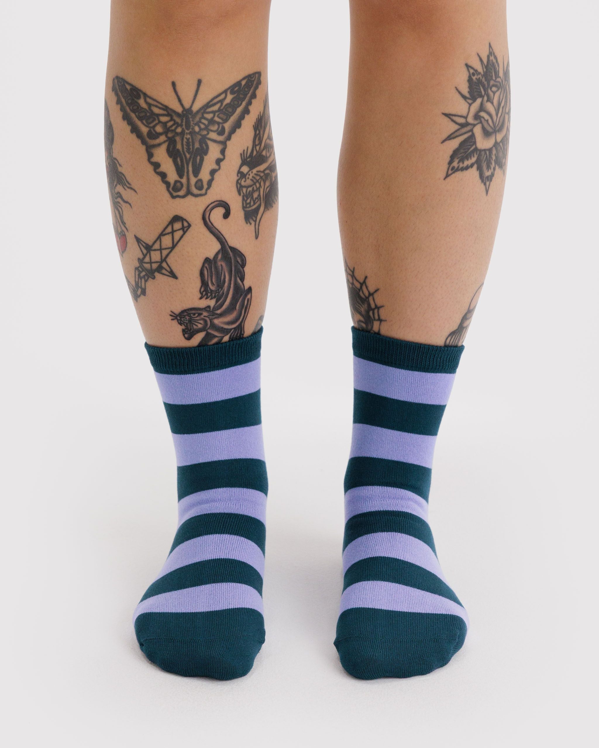 Crew Sock - Malachite Stripe - Light Storage