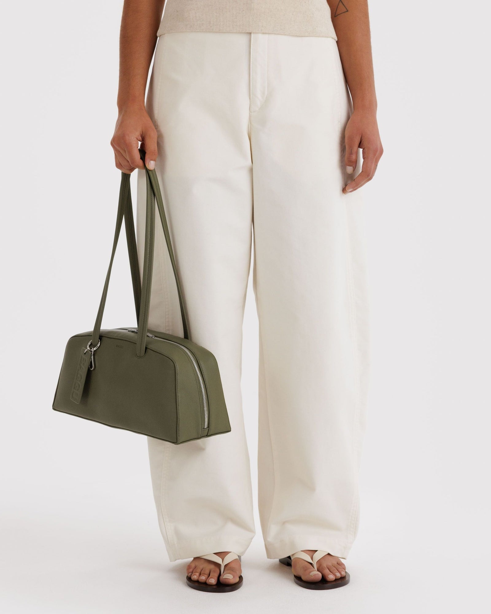 Recycled Leather Bowler Bag - Loden - Daily Pack