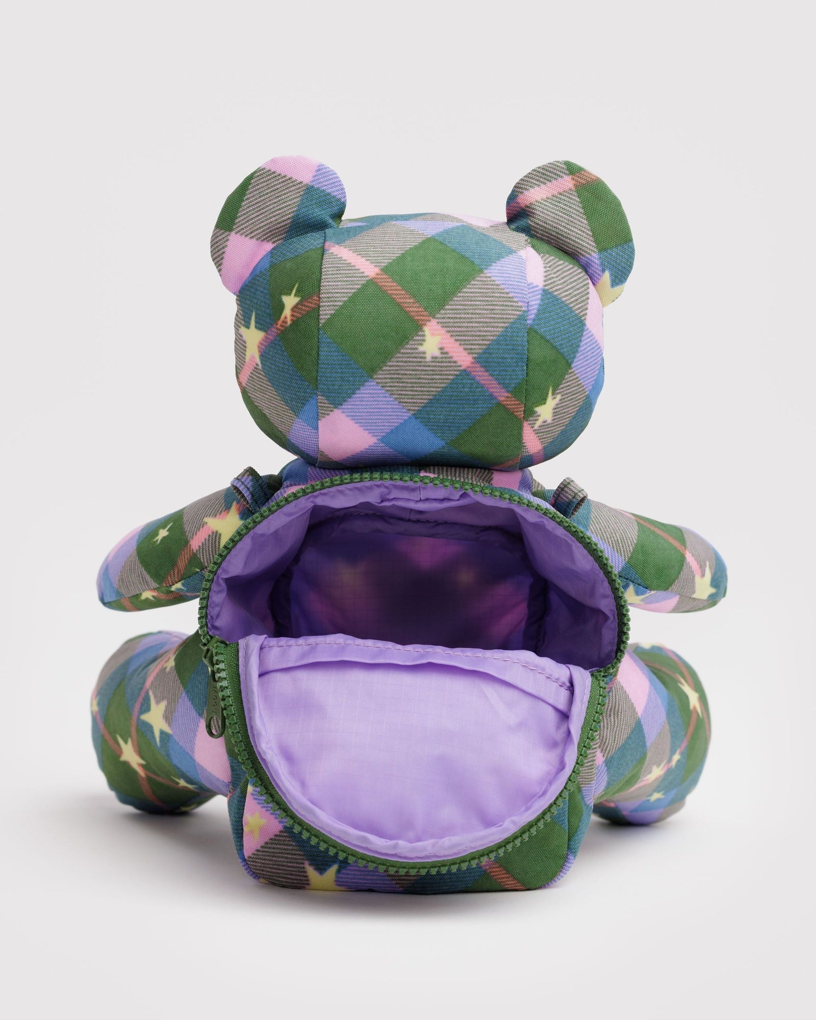 Bear Bag - Green Star Plaid - Quick Setup
