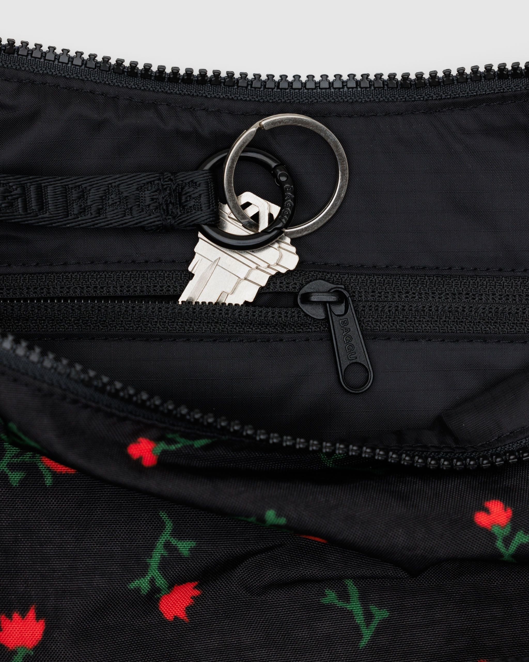 Medium Nylon Crescent Bag - Painted Wildflower - Fresh Notes