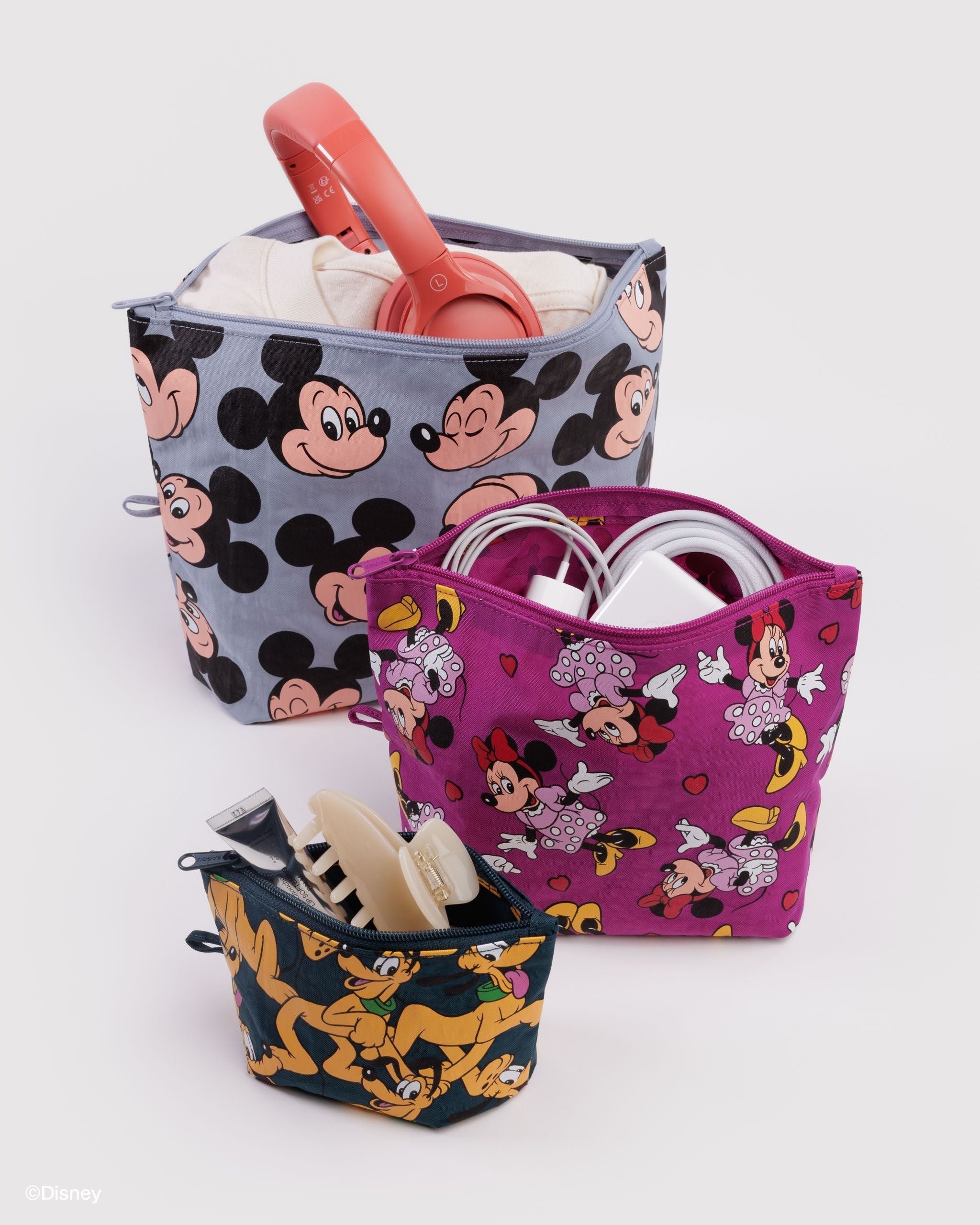 Go Pouch Set - Mickey, Minnie, & Pluto - Easy Stow