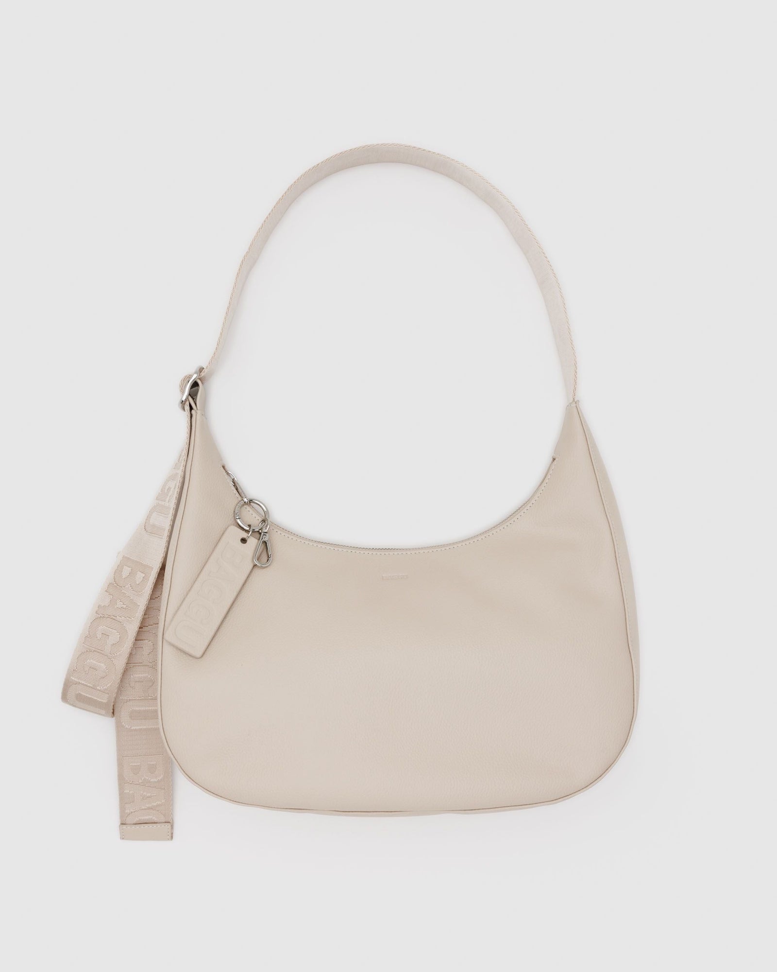 Medium Recycled Leather Crescent Bag - Stone - Modern Blend