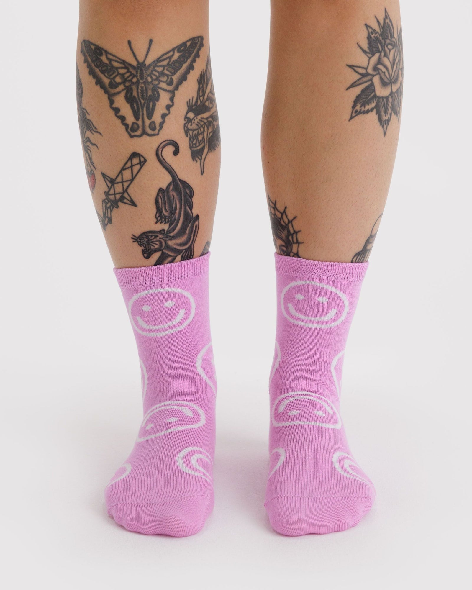 Crew Sock - Pink Happy - Daily Carry